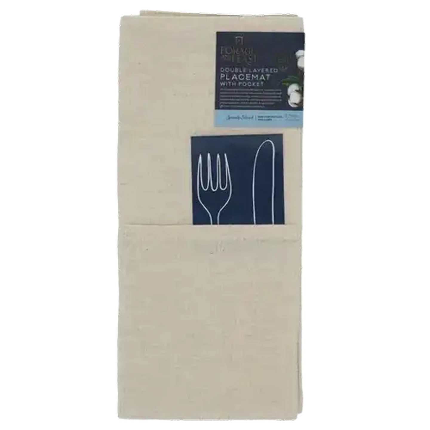 Image of Forage And Feast Savor Stone Double Layered Placemat with Pocket 2-Pack 33 x 45cm