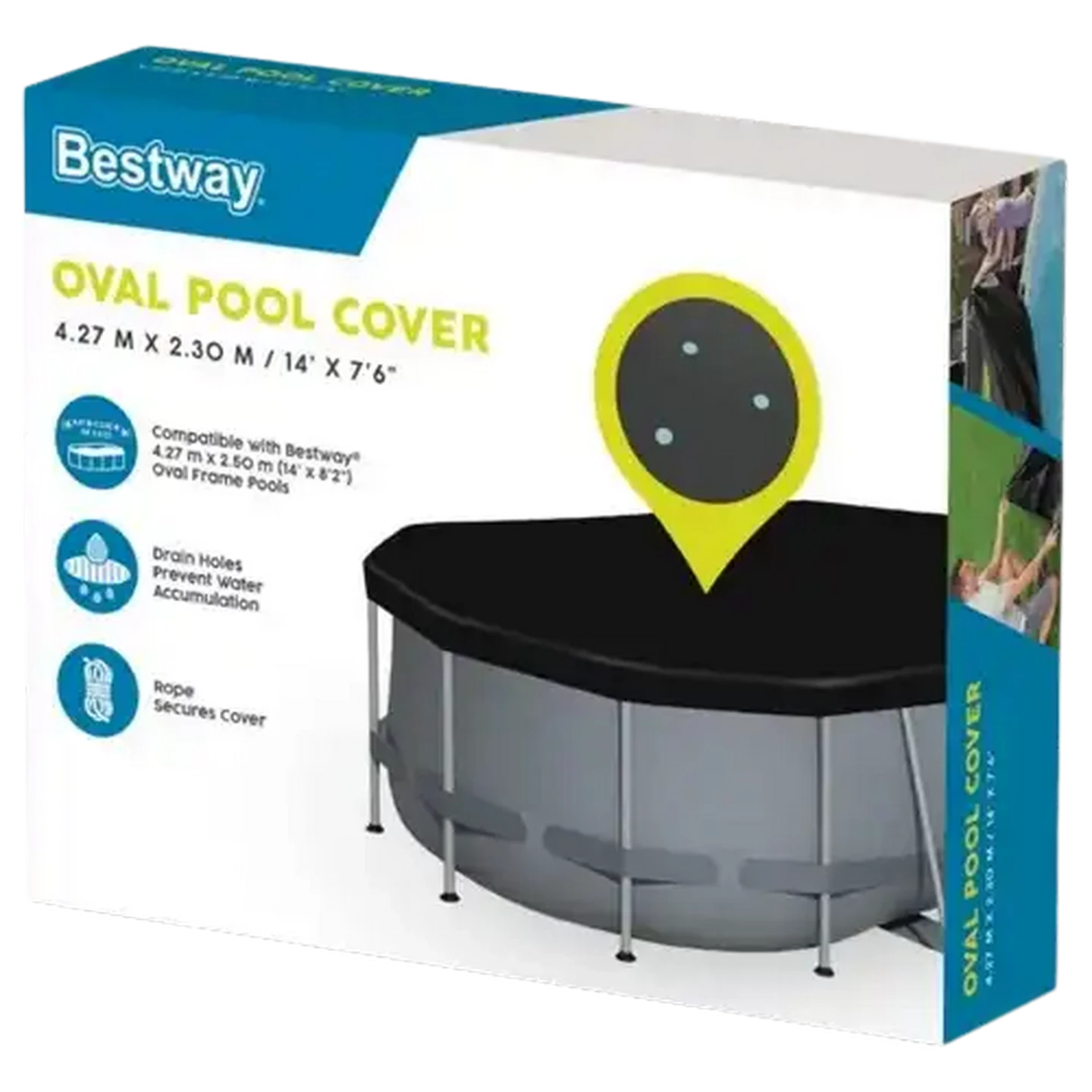 Image of Bestway Oval Pool Cover 427x230cm (Pool Not Included)