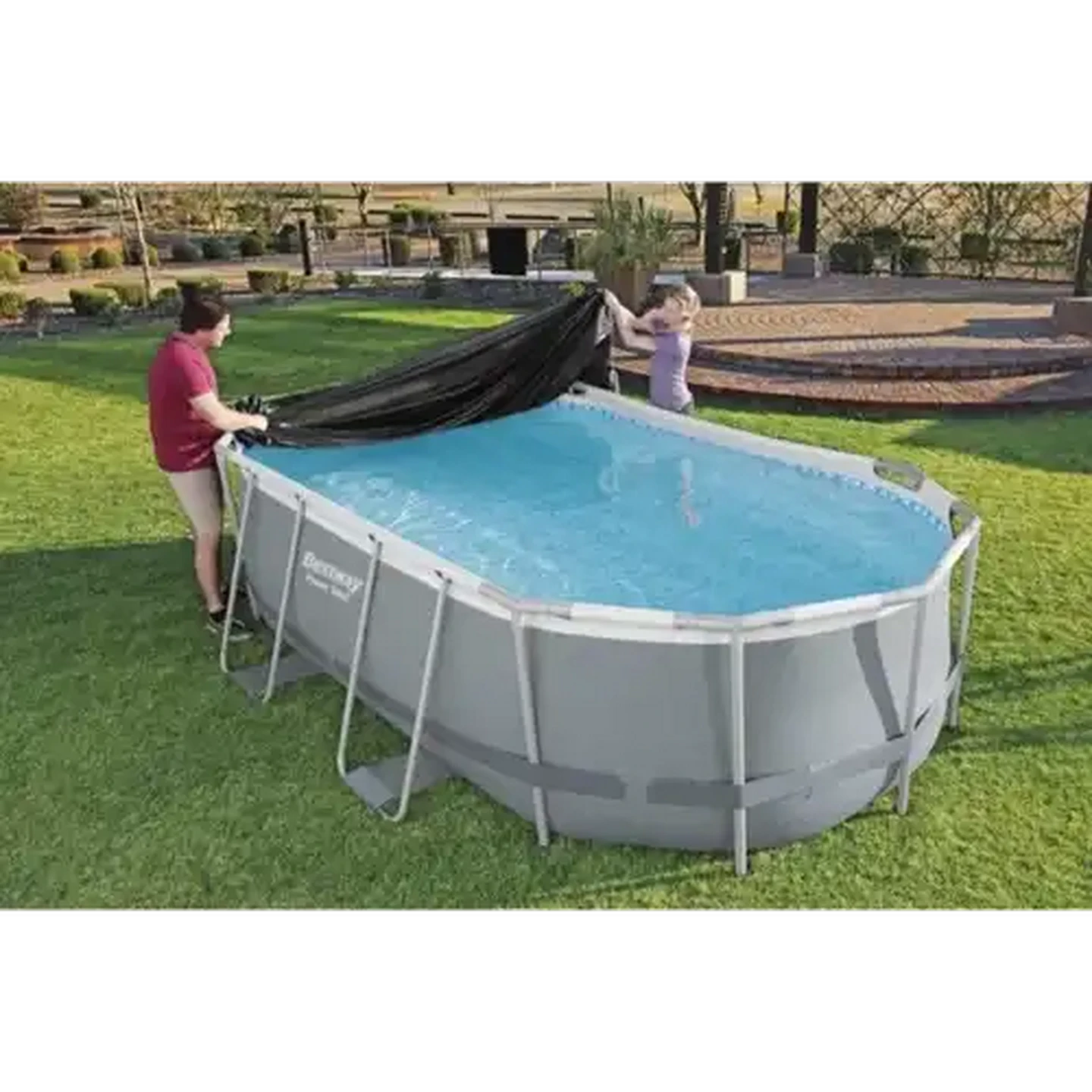 Image of Bestway Oval Pool Cover 427x230cm (Pool Not Included)