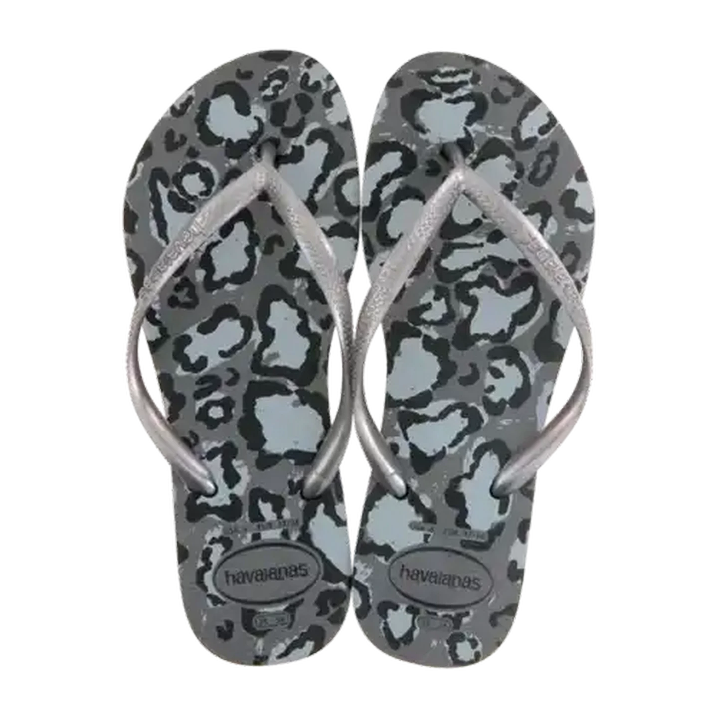 Image of Havaianas Ladies Slim Sandals Animal Print Grey Size 39/40
