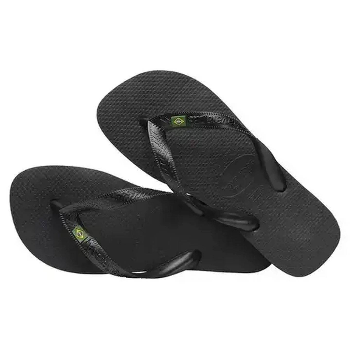Image of Havaianas Unisex Brazil Logo Black Sandals 41/42 (Size 8)