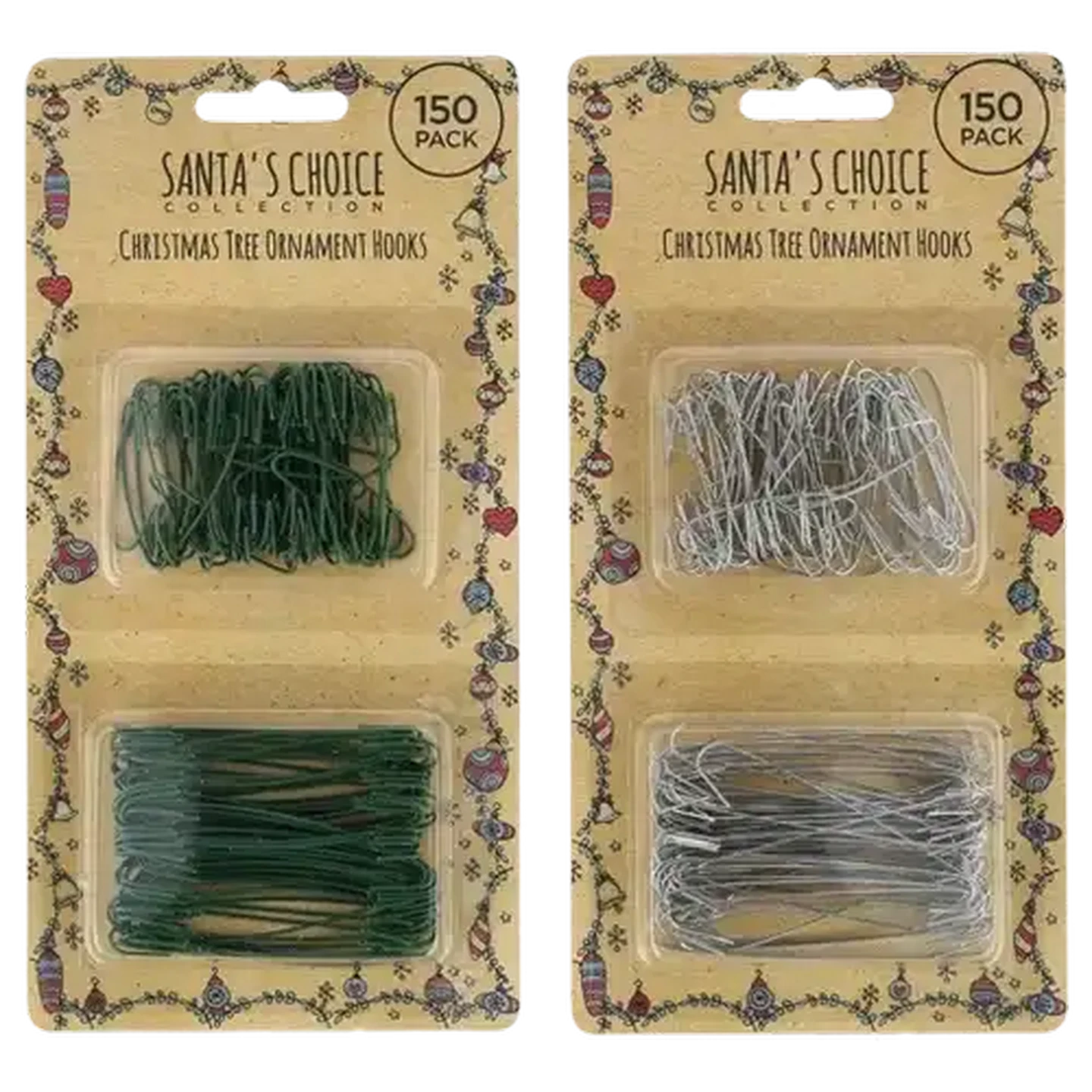 Image of Santa's Choice Christmas Tree Ornament Hooks (Colour May Vary) 150 Piece