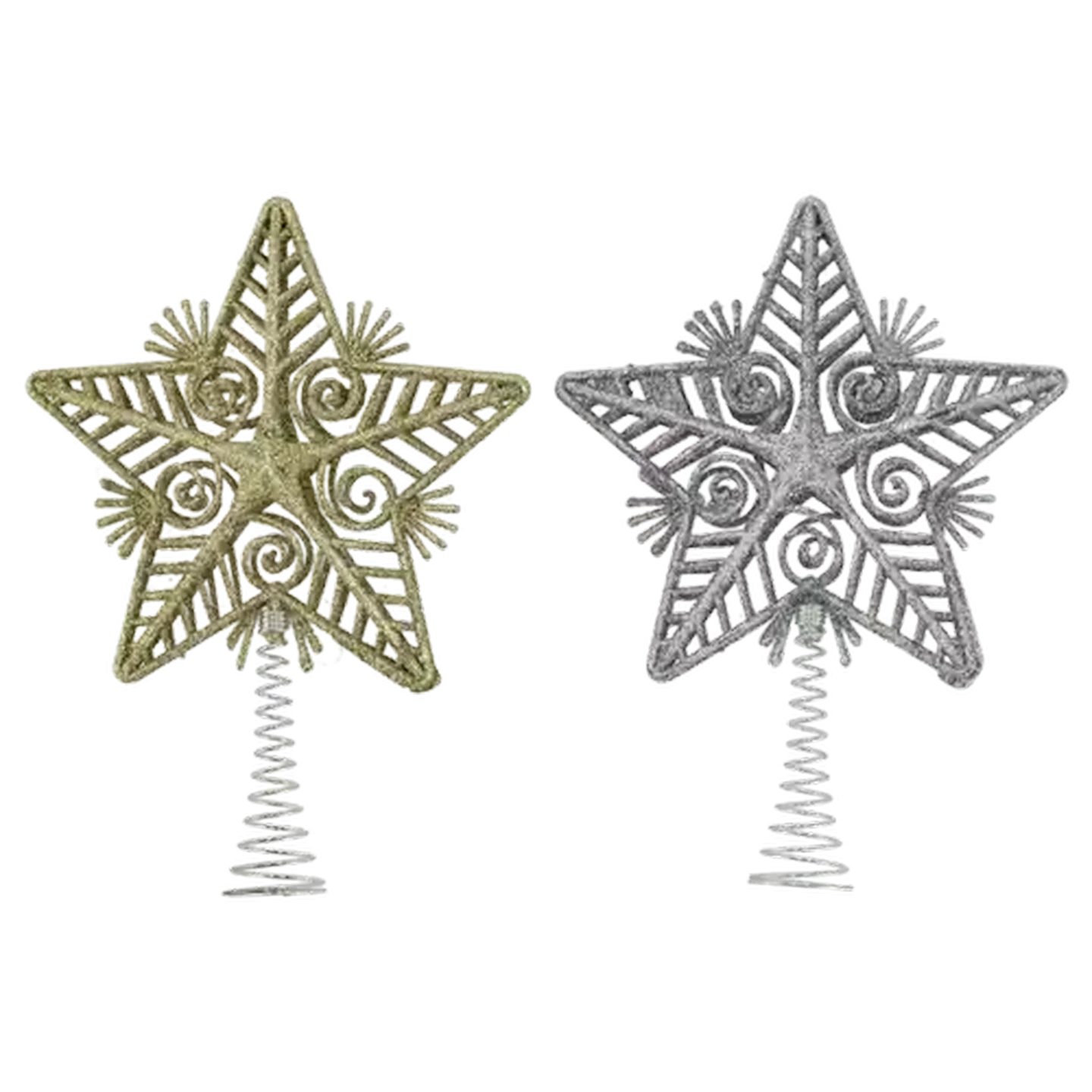 Image of Santa's Choice Christmas Glitter Star Tree Top 15cm (Colour May Vary)