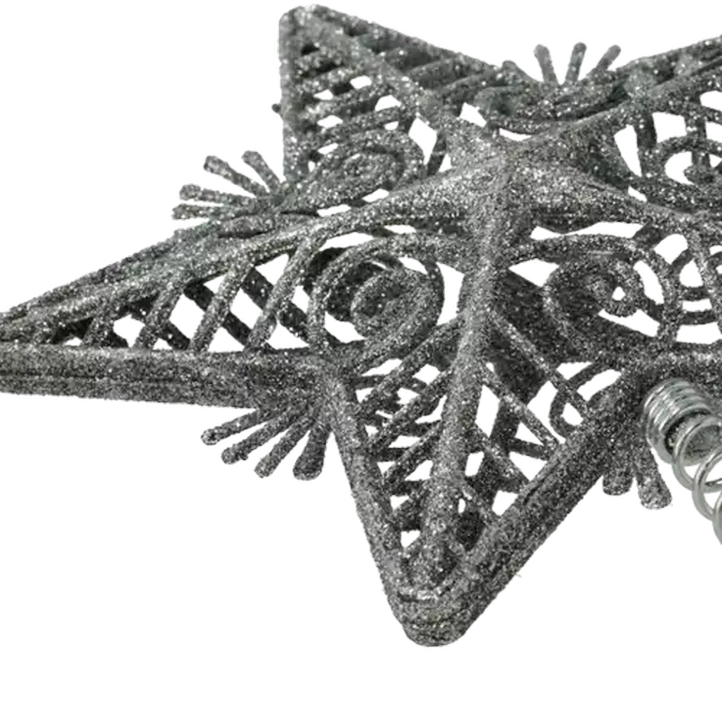 Image of Santa's Choice Christmas Glitter Star Tree Top 15cm (Colour May Vary)