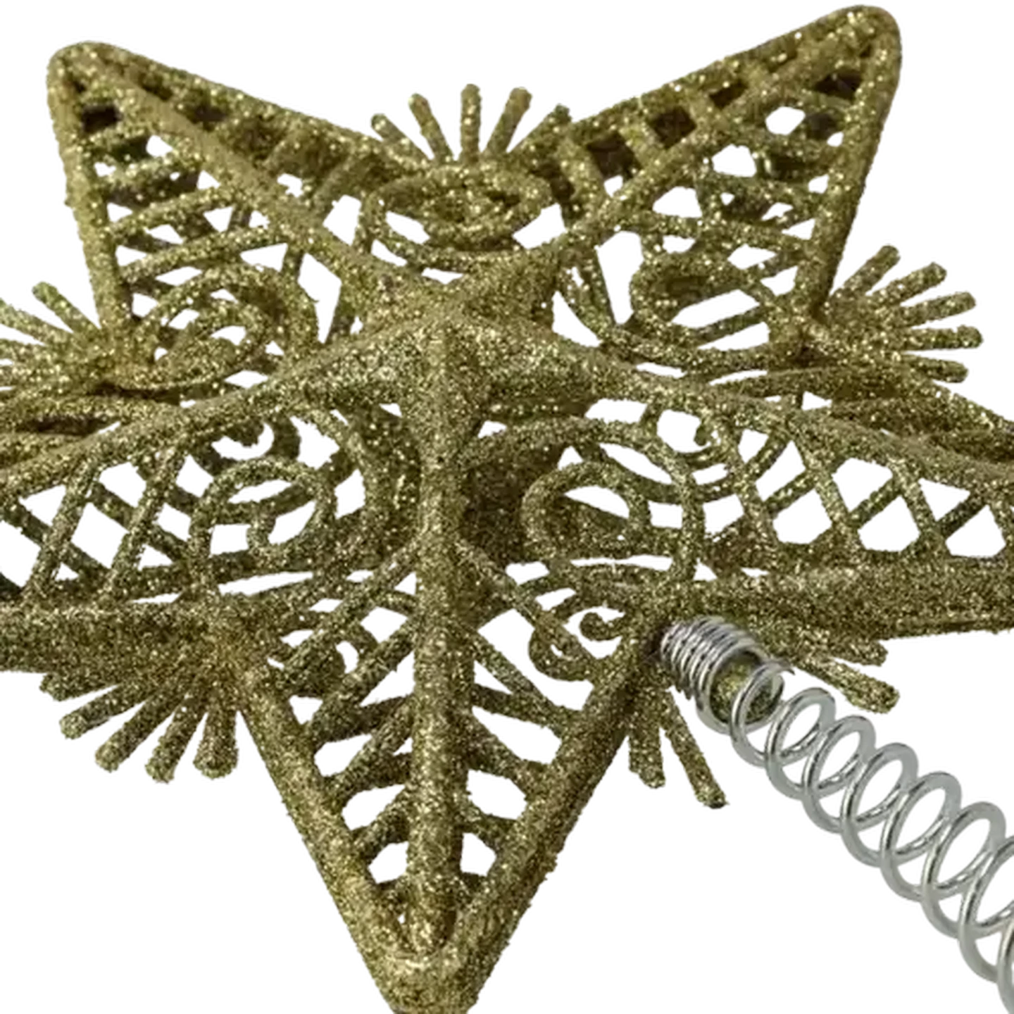 Image of Santa's Choice Christmas Glitter Star Tree Top 15cm (Colour May Vary)