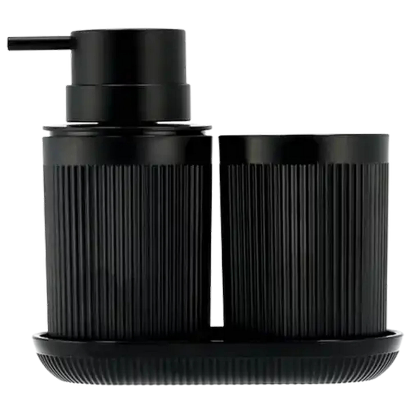 Image of Plastic Black Bathroom Accessories Set 4 Piece