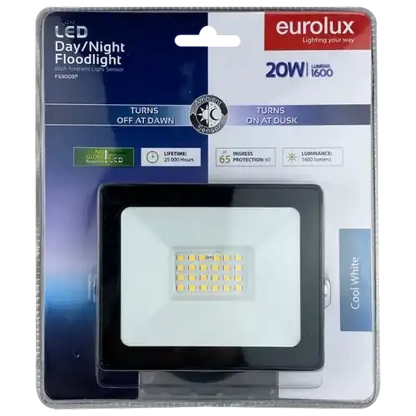 Image of Eurolux LED Floodlight with Day/Night Sensor 20W 4000K