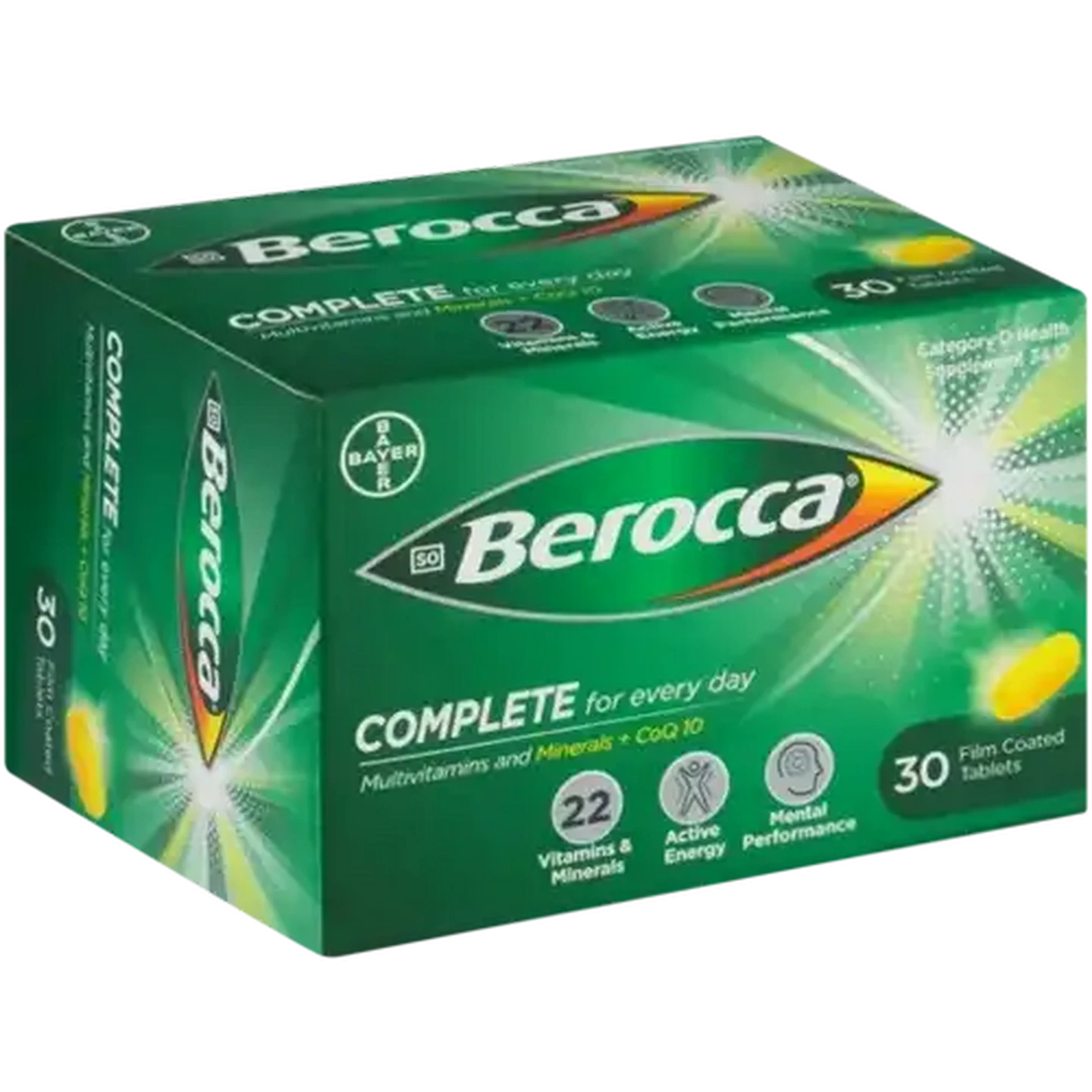 Image of Berocca Complete Multivitamin Film-Coated Tablets 30 Pack