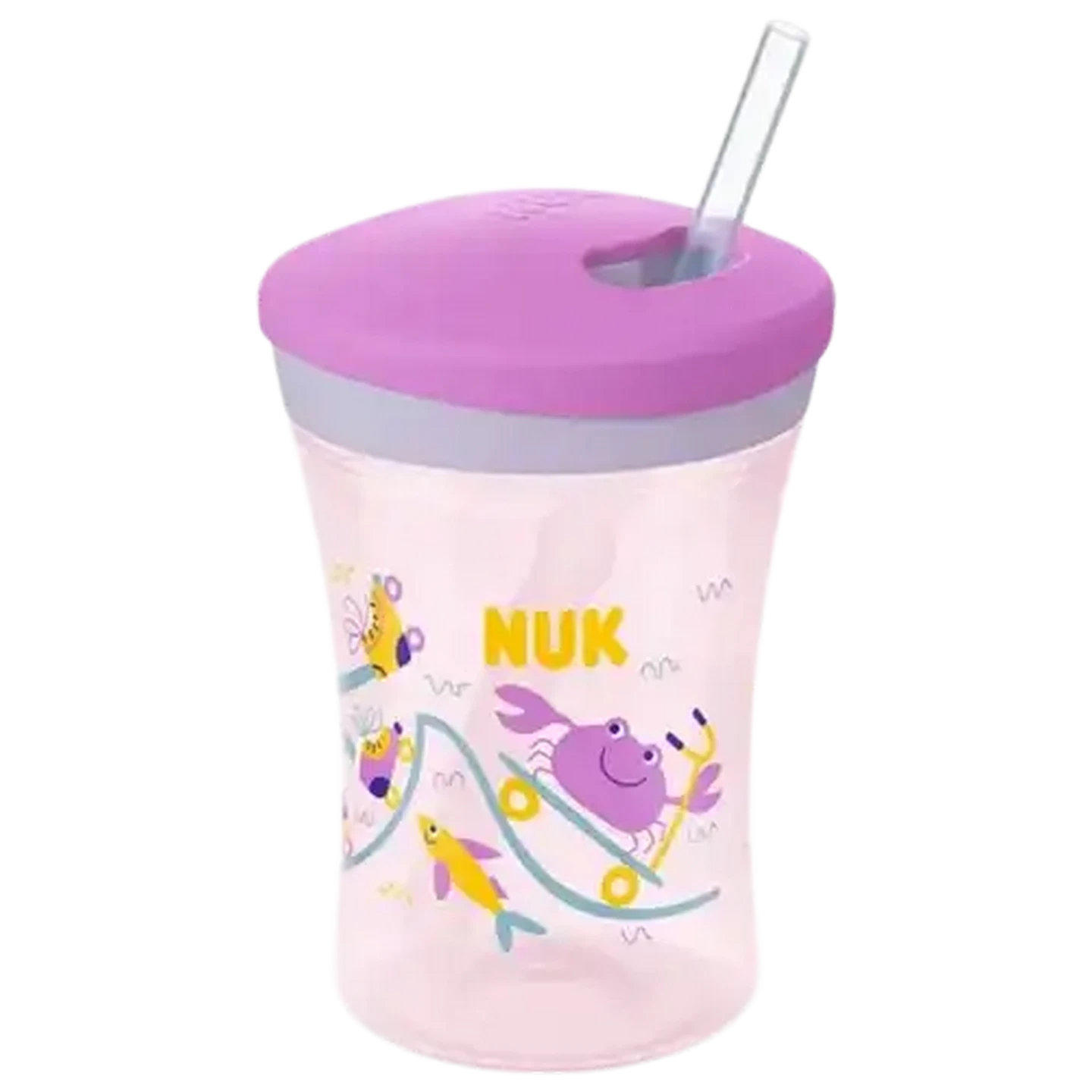 Image of NUK Straw Action Cup Pink 230ml 12 Months