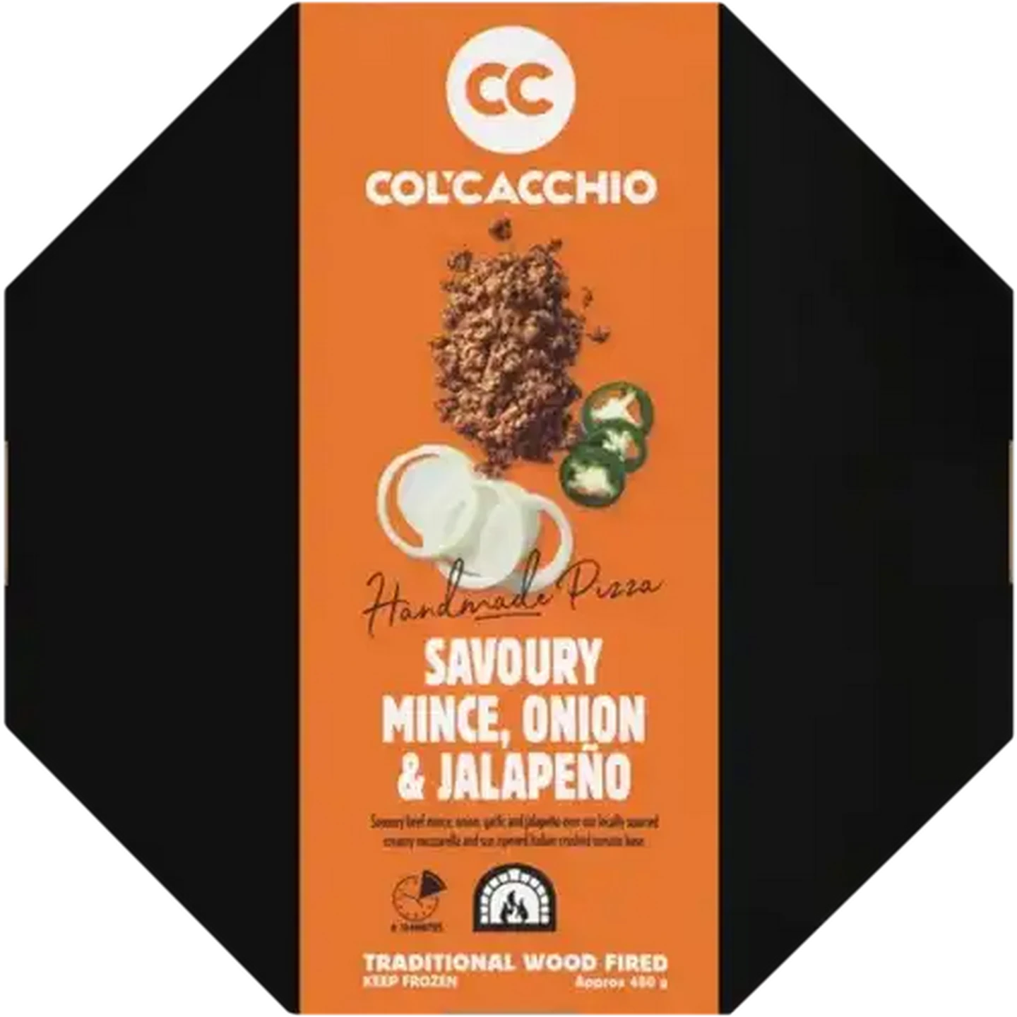 Image of Col’Cacchio Frozen Savoury Mince, Onion & Jalapeño Pizza 480g