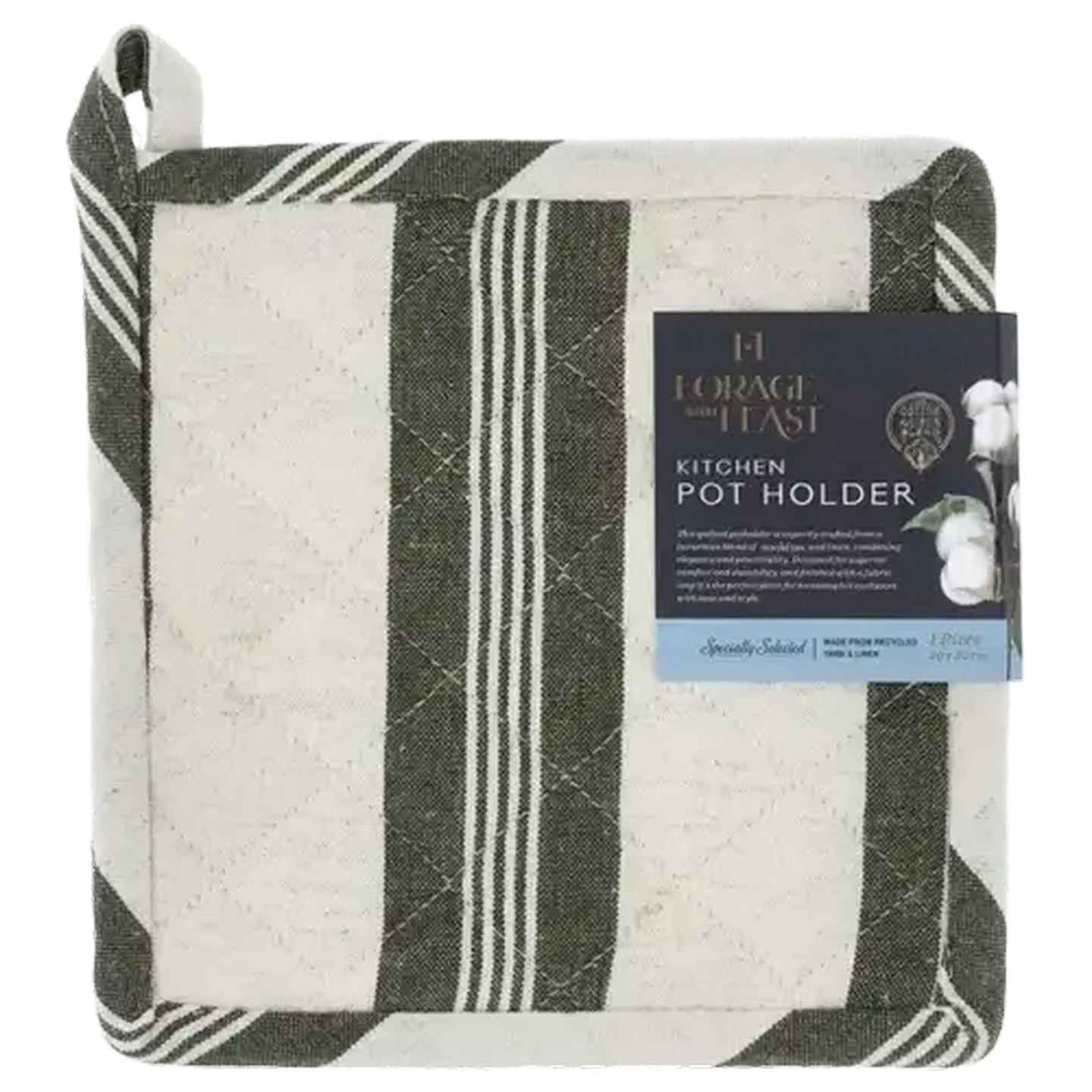 Image of Forage And Feast Green Savor Kitchen Pot Holder 20 x 20cm