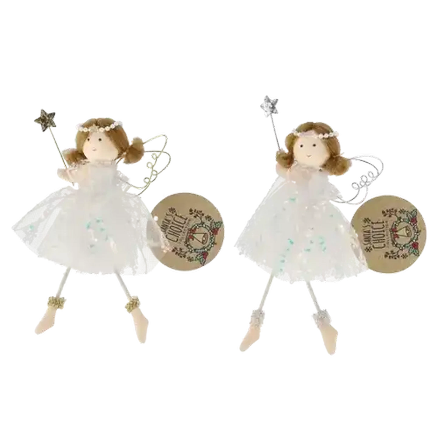 Image of Santa's Choice Angel with Star Christmas Tree Decoration (Colour May Vary)