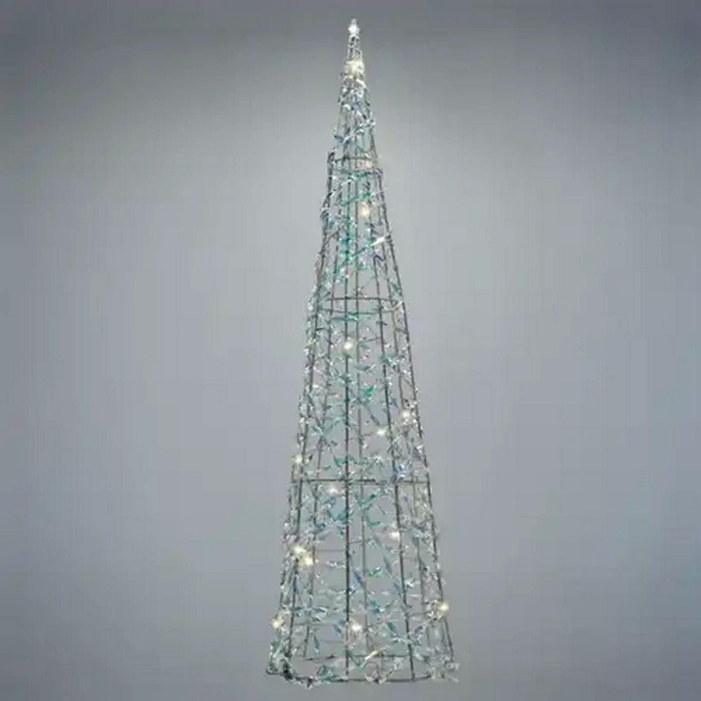 Image of Battery Operated LED Cone Christmas Tree with Lights 60cm