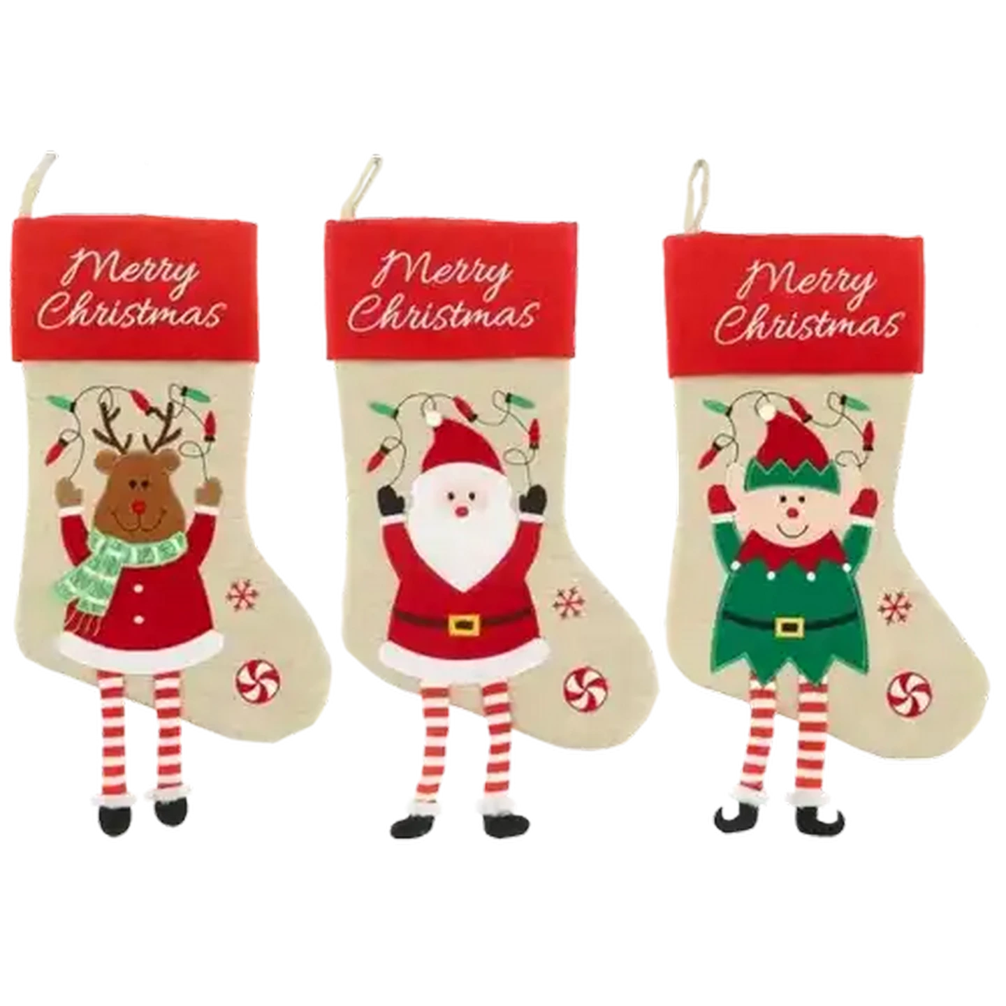 Image of Hessian Christmas Stocking 40cm (Design May Vary)