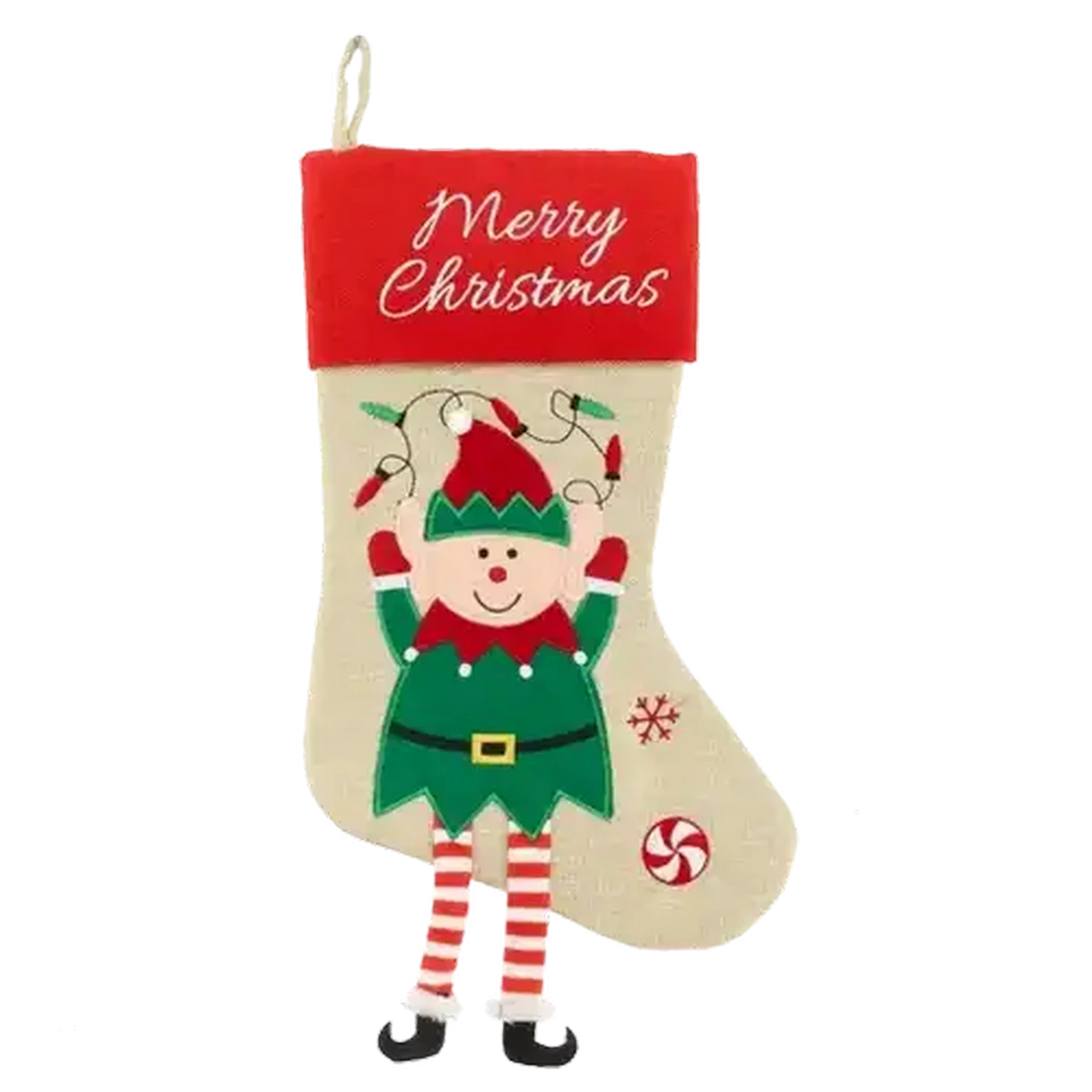 Image of Hessian Christmas Stocking 40cm (Design May Vary)