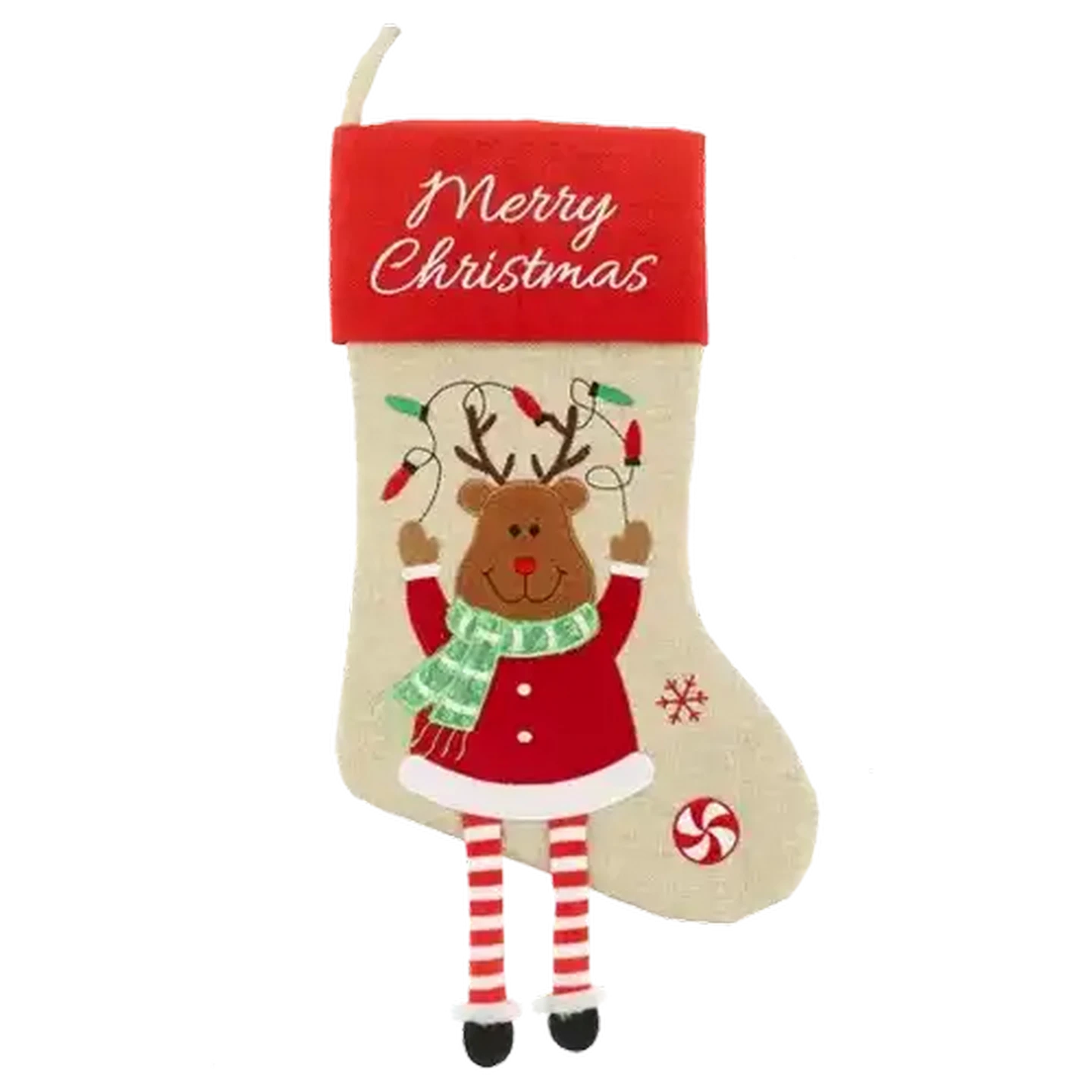 Image of Hessian Christmas Stocking 40cm (Design May Vary)