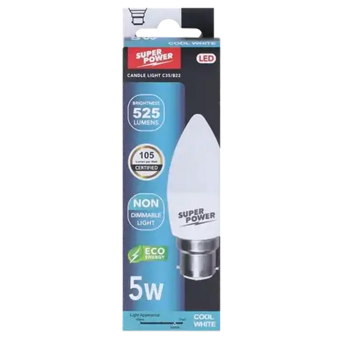 Image of Super Power BS Cool White LED Bayonet Globe 5W