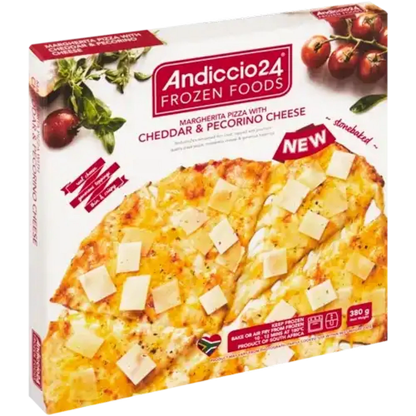 Image of Andiccio24 Frozen Margherita Pizza with Cheddar & Pecorino Cheese 380g