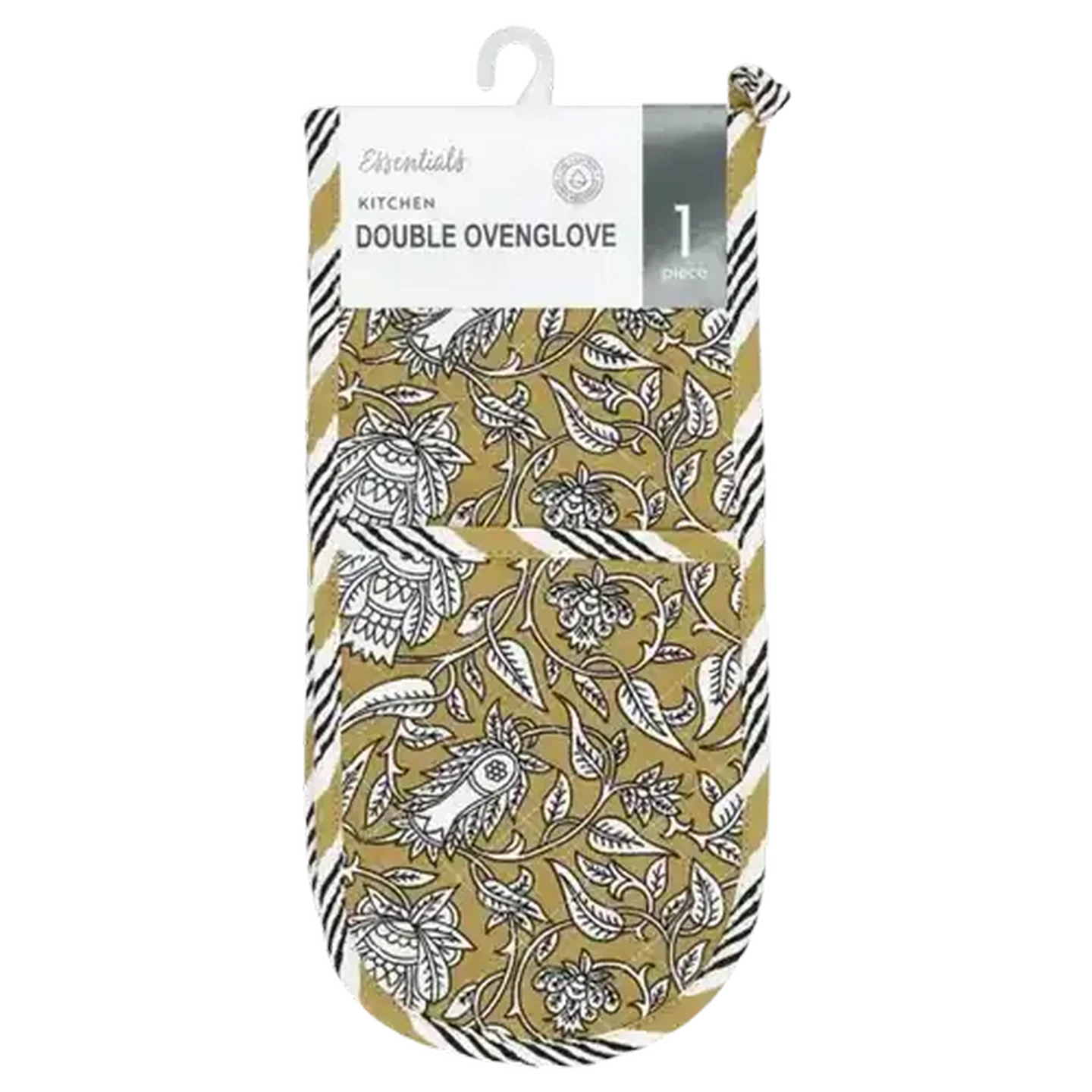 Image of Essentials Mayfair Mustard Double Oven Glove 18 x 78cm