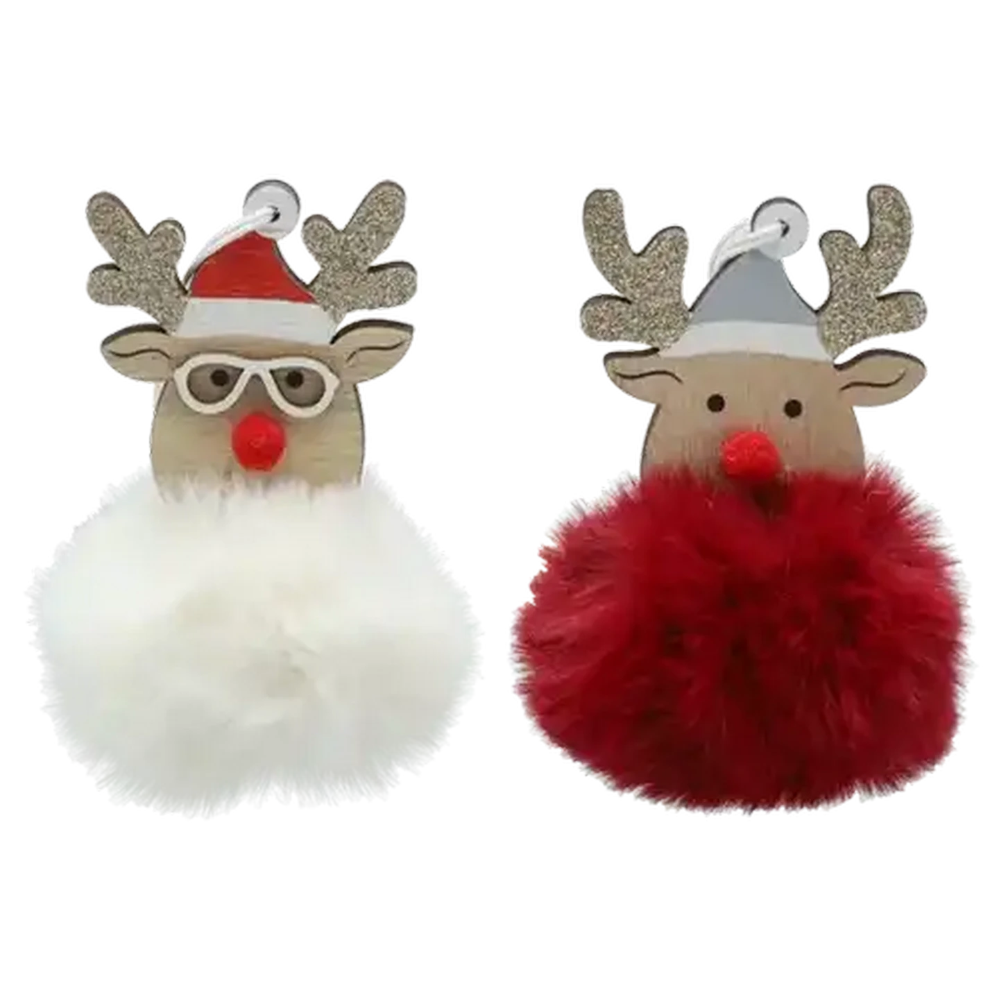 Image of Santa's Choice Furball Reindeer Tree Decor (Colour May Vary)