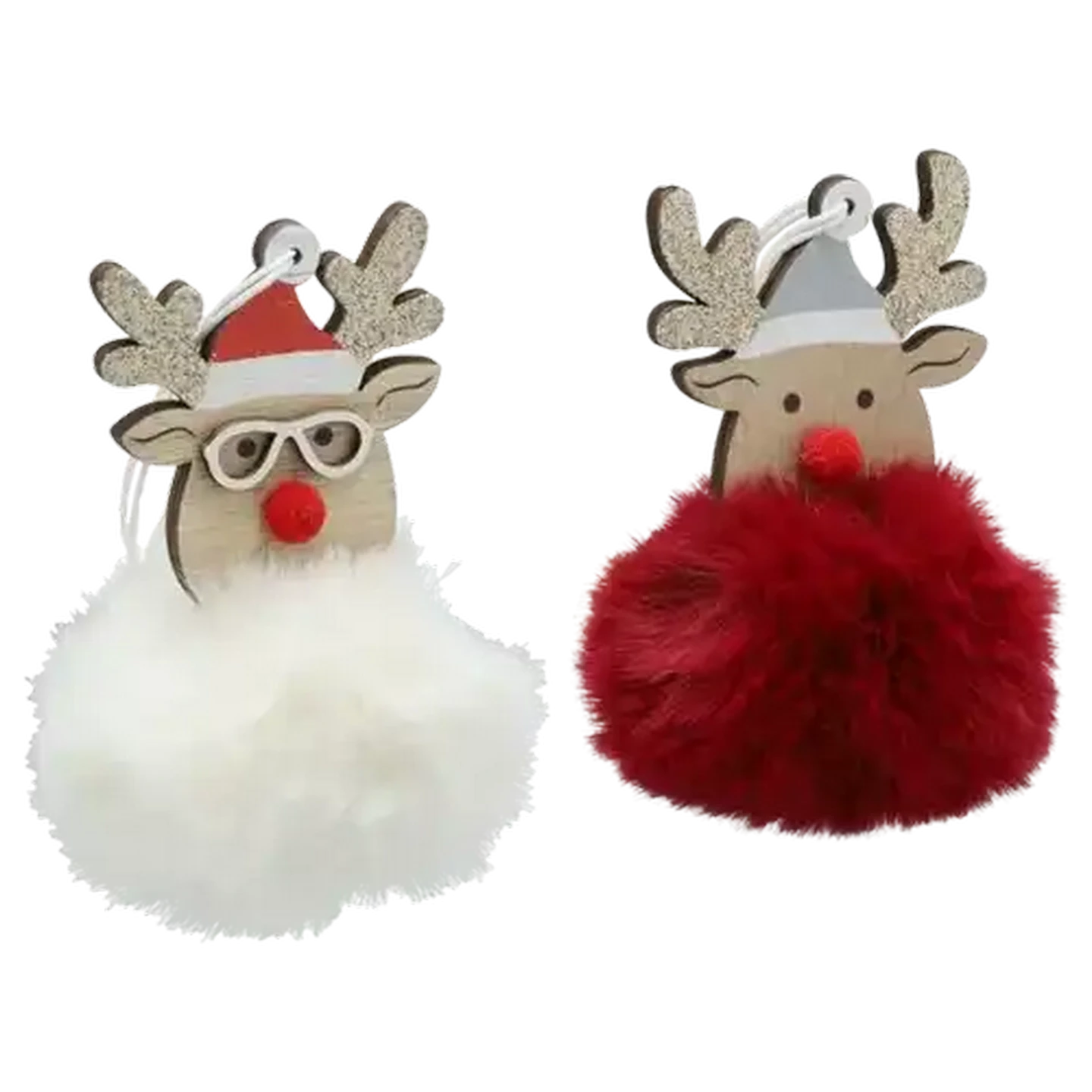 Image of Santa's Choice Furball Reindeer Tree Decor (Colour May Vary)