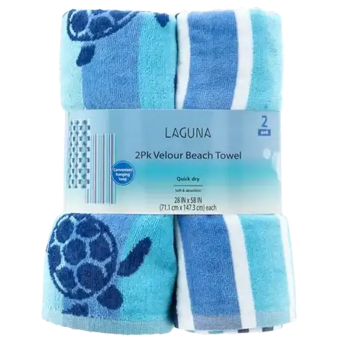 Checkers Sixty60 | Laguna Velour Blue Stripe Beach Towel 2-Piece