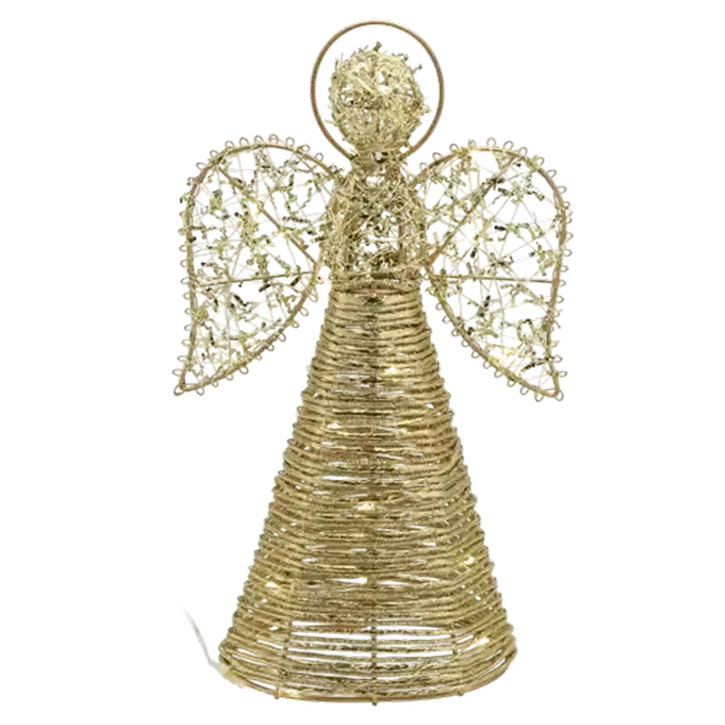 Image of Battery Operated Metal Angel Tree Top with Lights 29cm