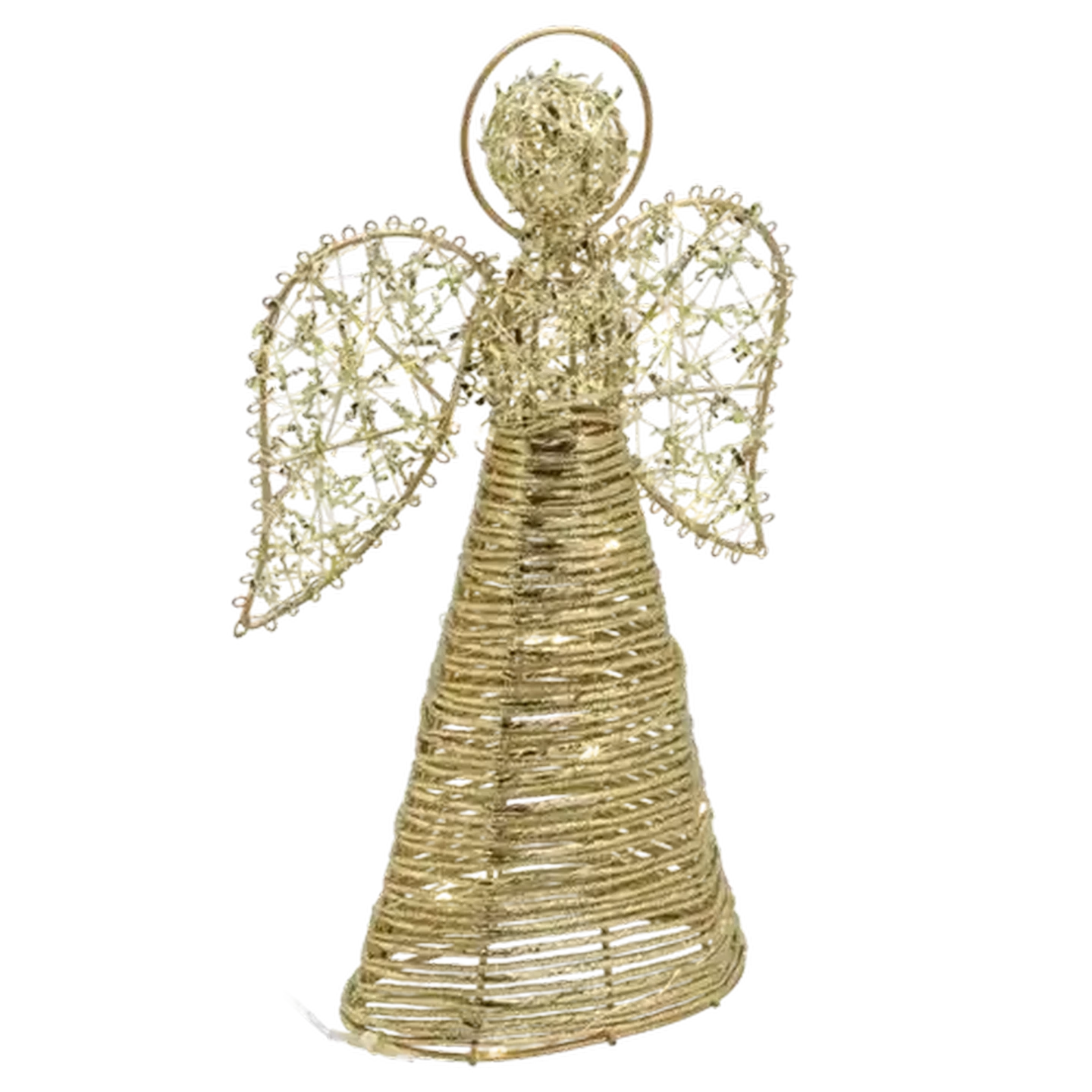 Image of Battery Operated Metal Angel Tree Top with Lights 29cm