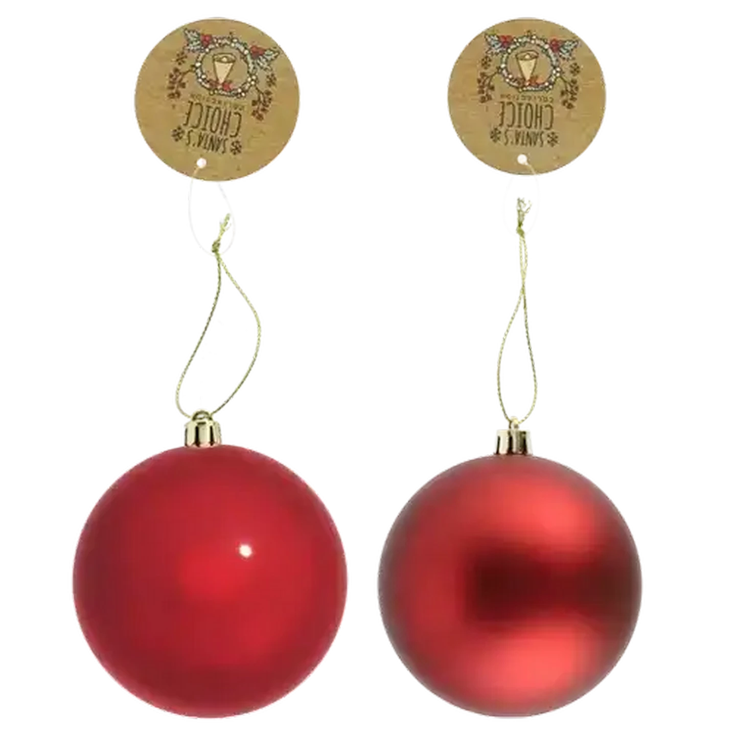 Image of Santa's Choice Red Bauble 90mm (Type May Vary)