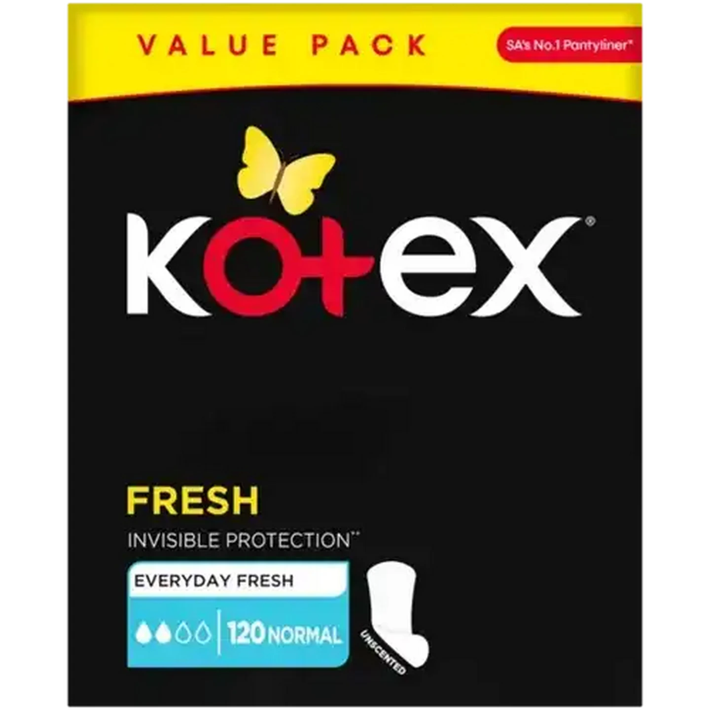 Image of Kotex Fresh Normal Unscented Panty Liners 120 Pack