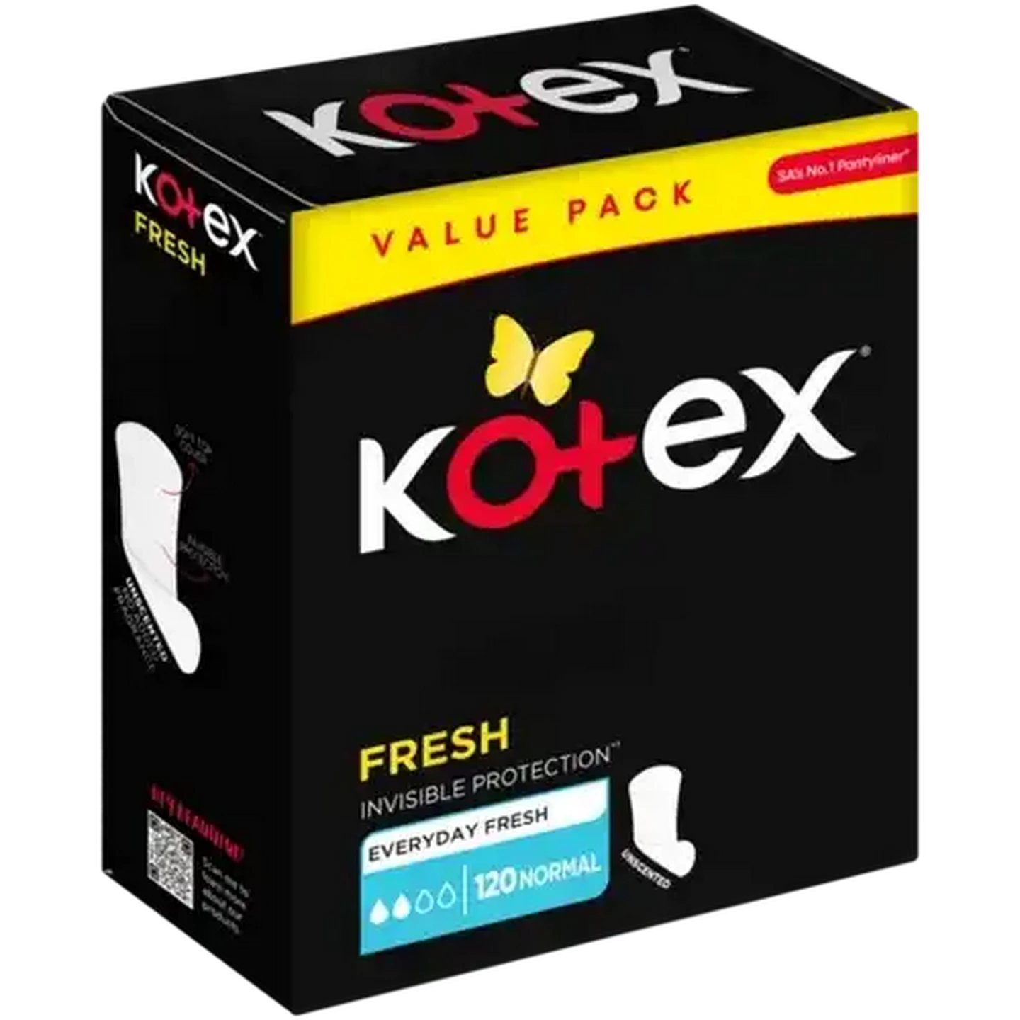 Image of Kotex Fresh Normal Unscented Panty Liners 120 Pack