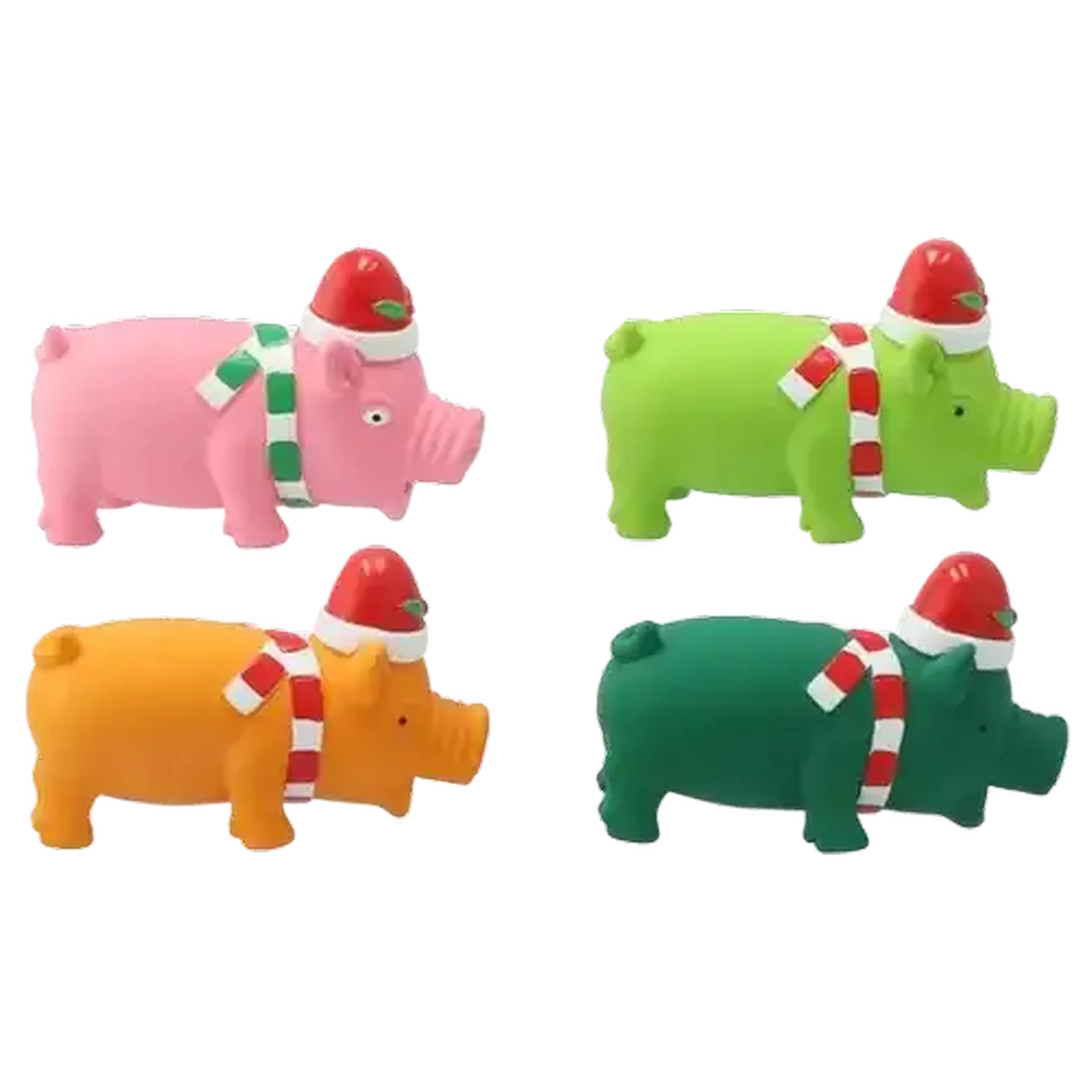 Image of Santa's Choice Christmas Latex Pig Pet Toy (Colour May Vary)