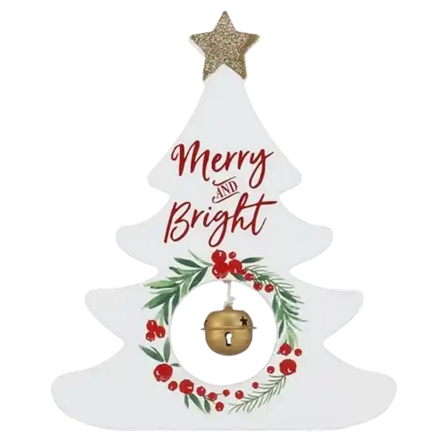 Image of Tree White Table Top with Bell 17.5cm