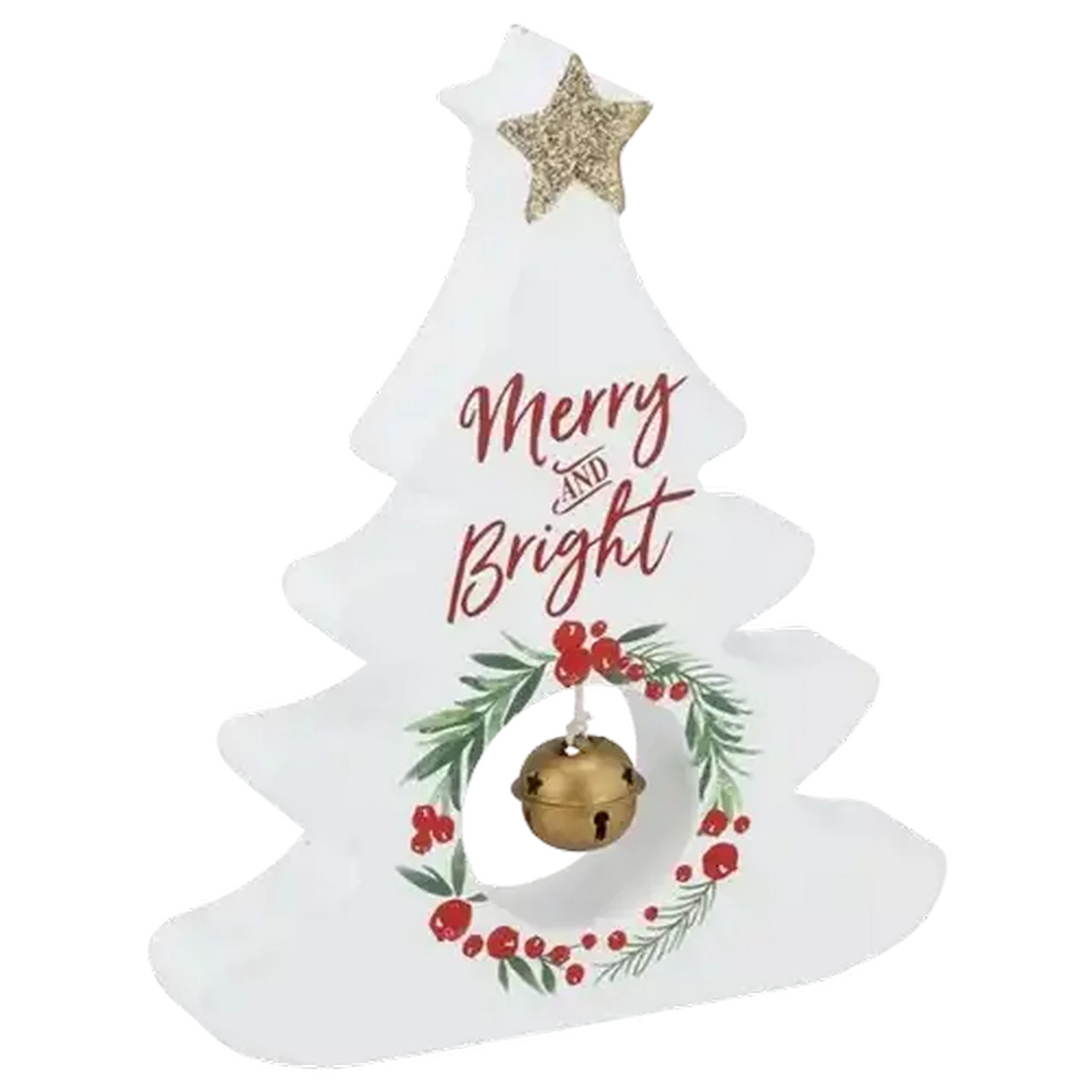 Image of Tree White Table Top with Bell 17.5cm