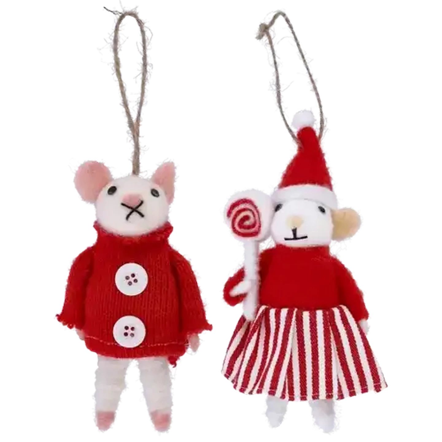 Image of Santa's Choice Felt Mouse Tree Decoration (Design May Vary)