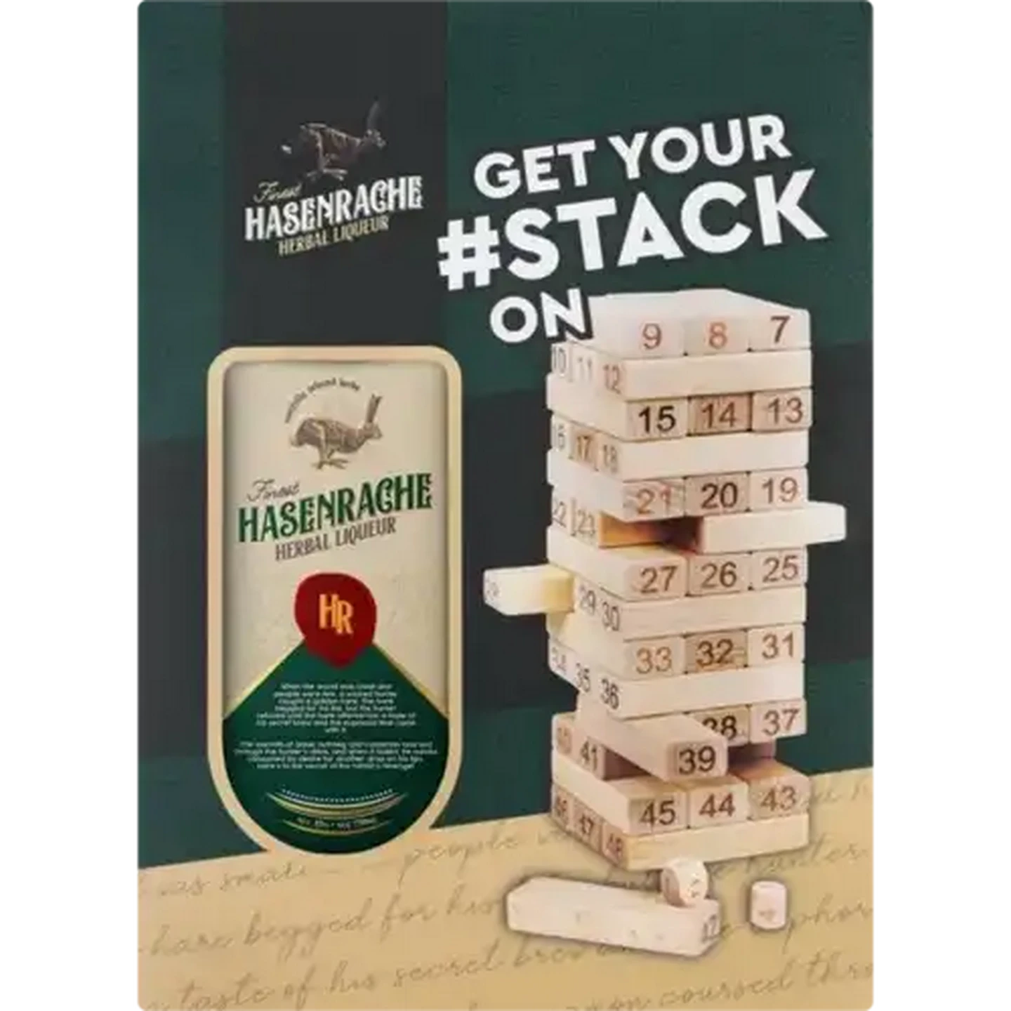 Checkers Sixty60 | Hasenrache Herbal Liqueur & Stacking Game Gift