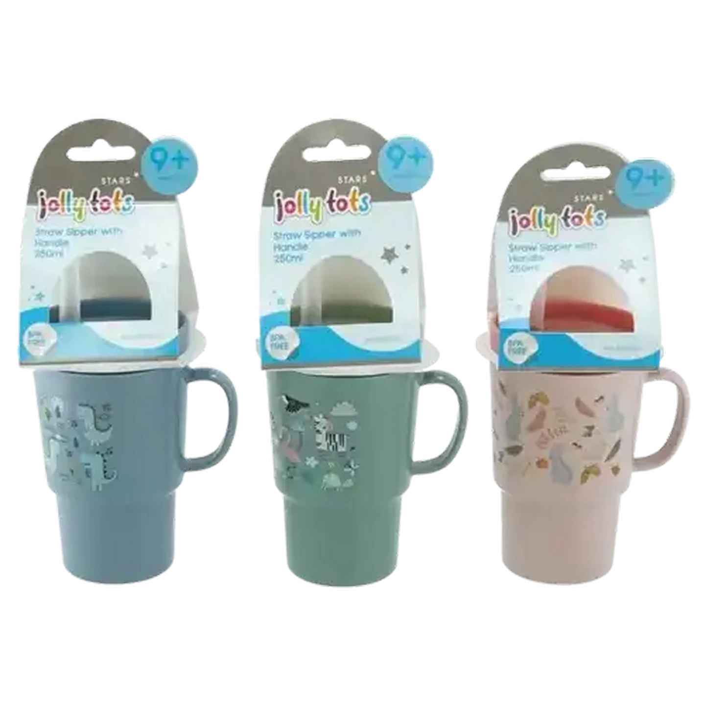 Image of Jolly Tots Straw Sipper with Handle 250ml (Design May Vary)