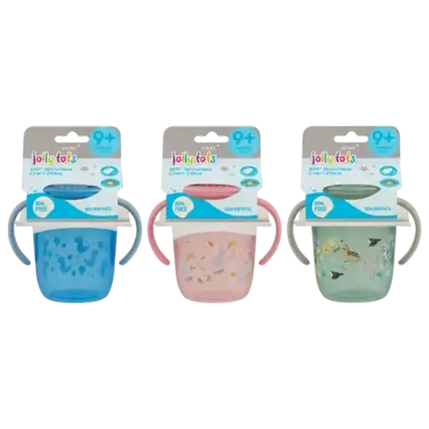 Image of Jolly Tots 360° Spoutless Cup with Handle 210ml (Design May Vary)