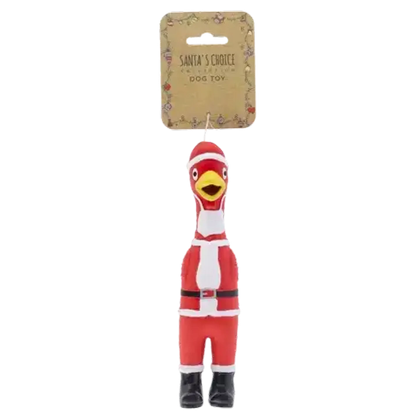 Image of Santa's Choice Christmas Latex Chicken Pet Toy