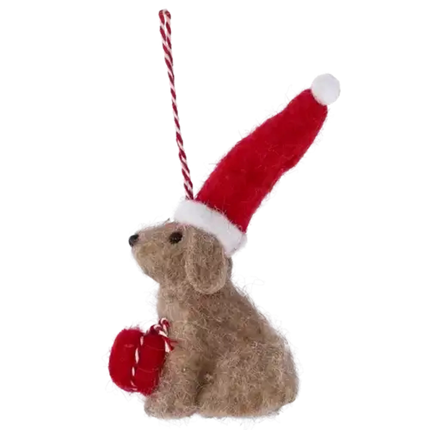 Image of Tree Decoration Brown Wool Dog