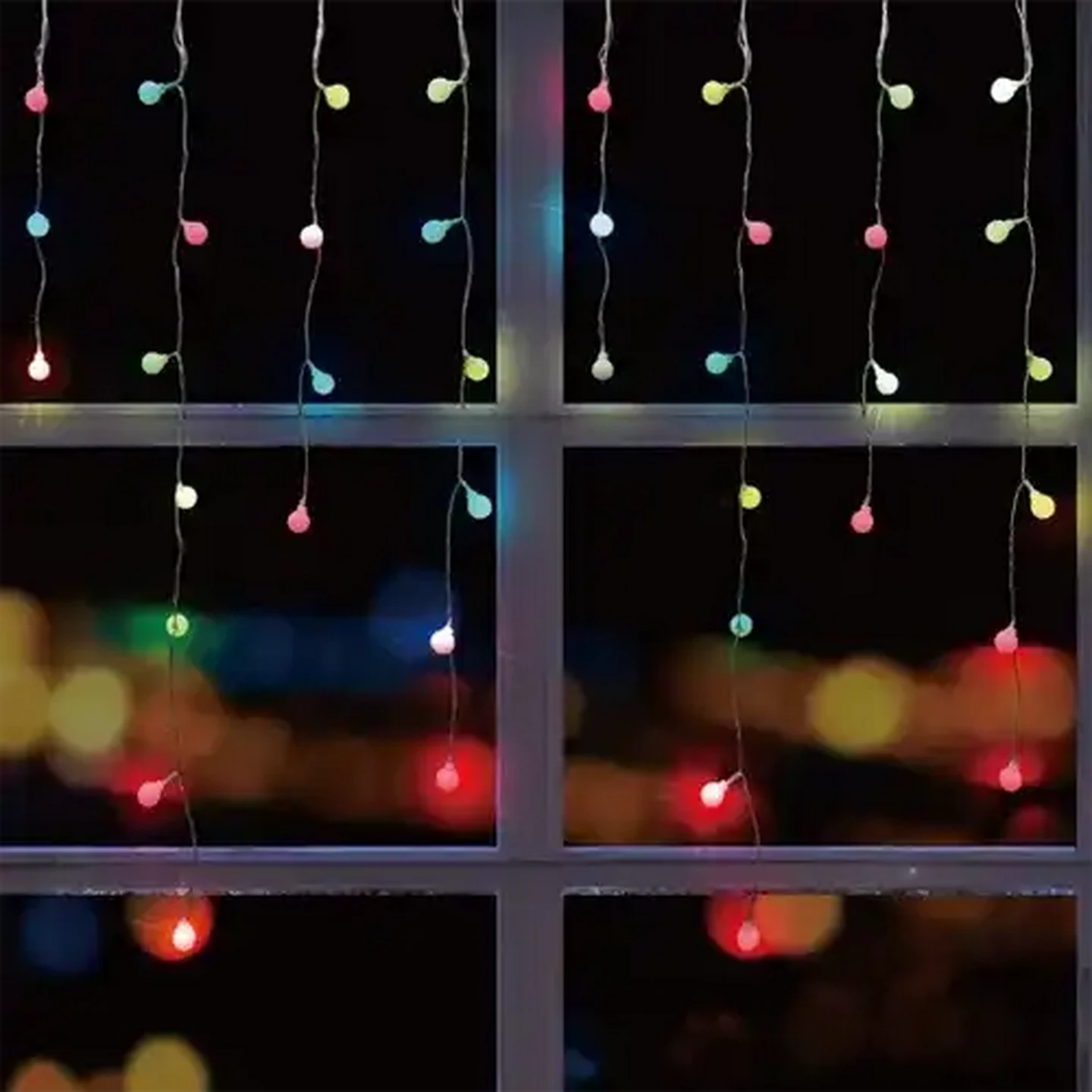 Image of Curtain Battery Operated Ball LED Lights 80-Pack