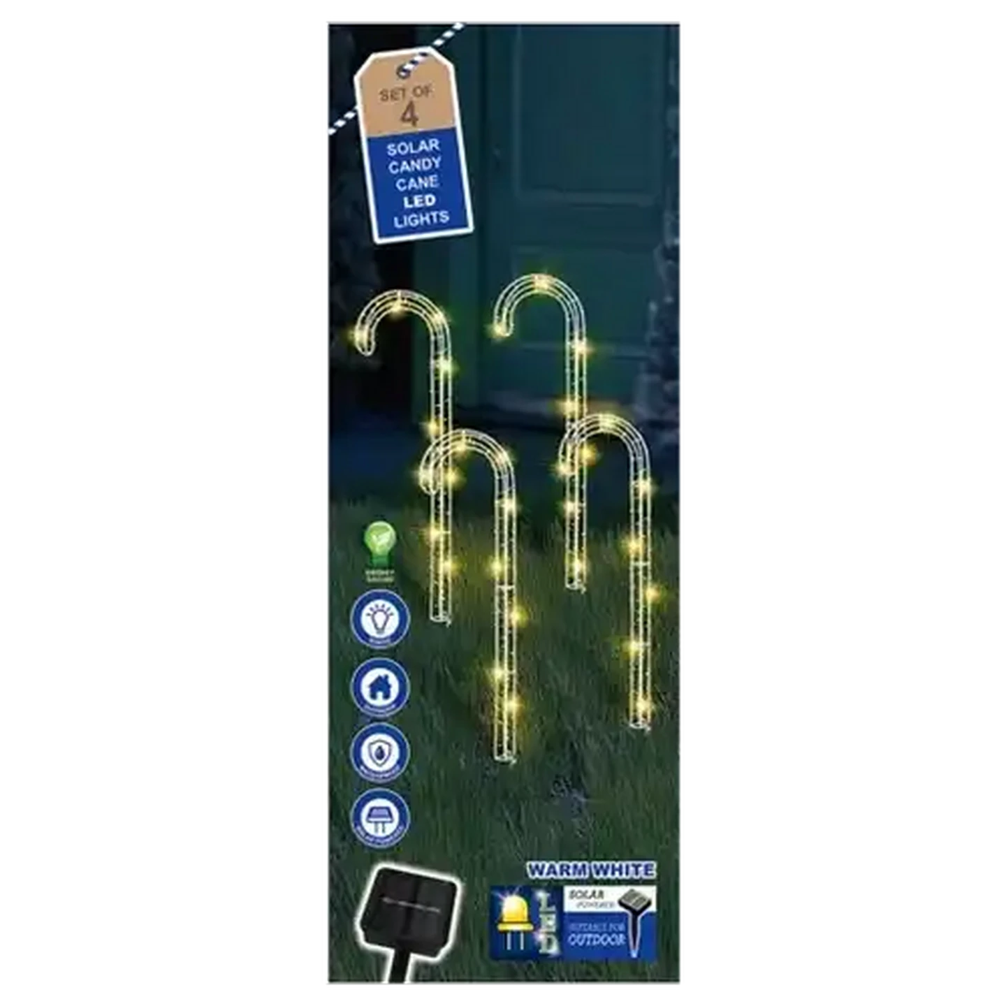 Image of Candy Cane Solar LED Lights 4 Piece