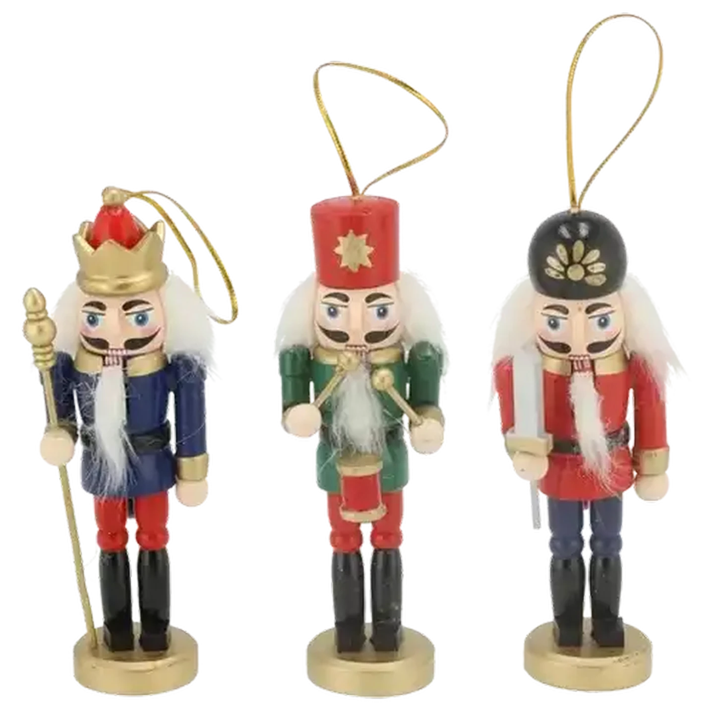Image of Santa's Choice Christmas Nutcracker 13cm Tree Decoration 3 Piece