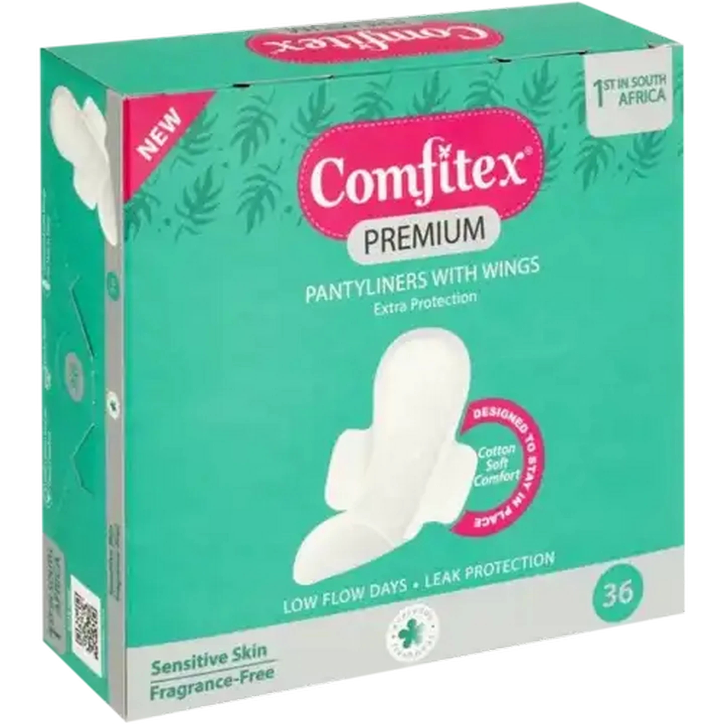 Image of Comfitex Low Flow Fragrance-Free Premium Pantyliners with Wings 36 Pack
