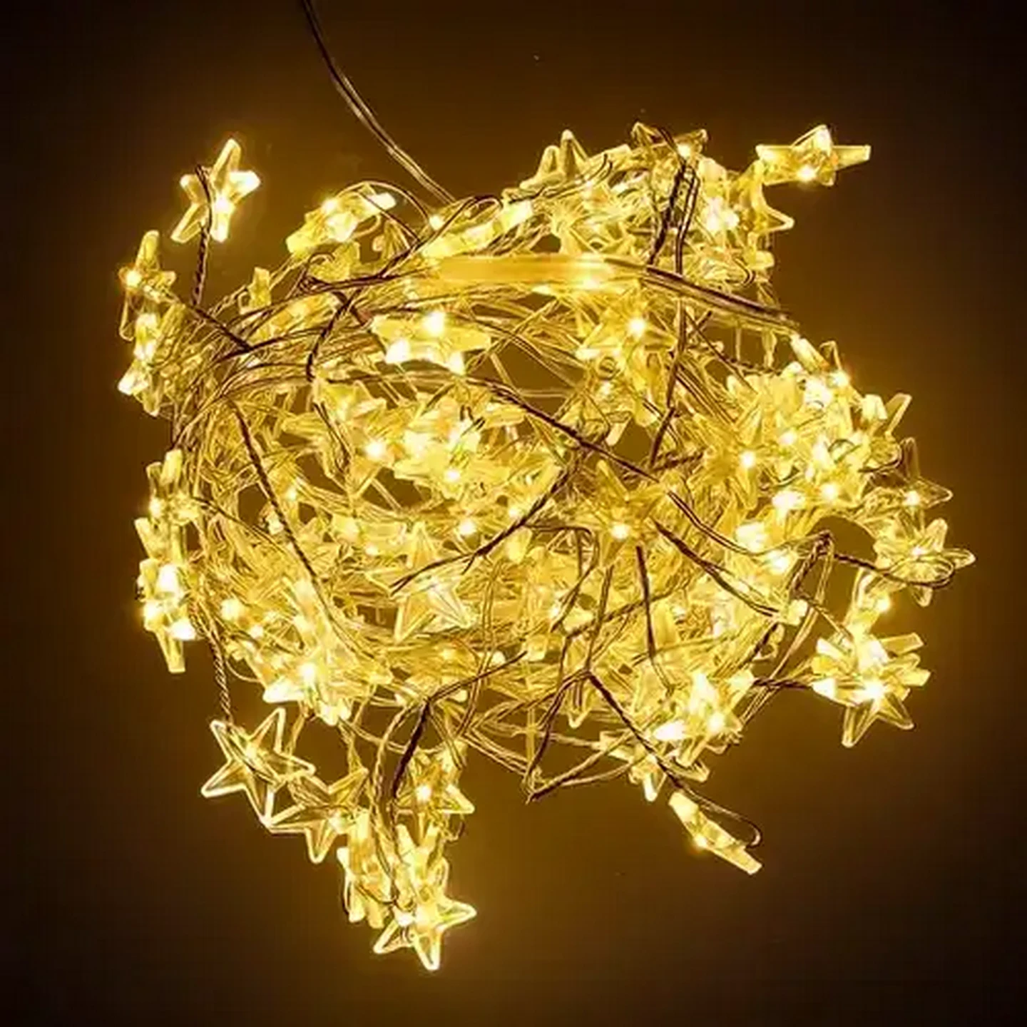 Image of Copper Wire Warm White LED Star Lights