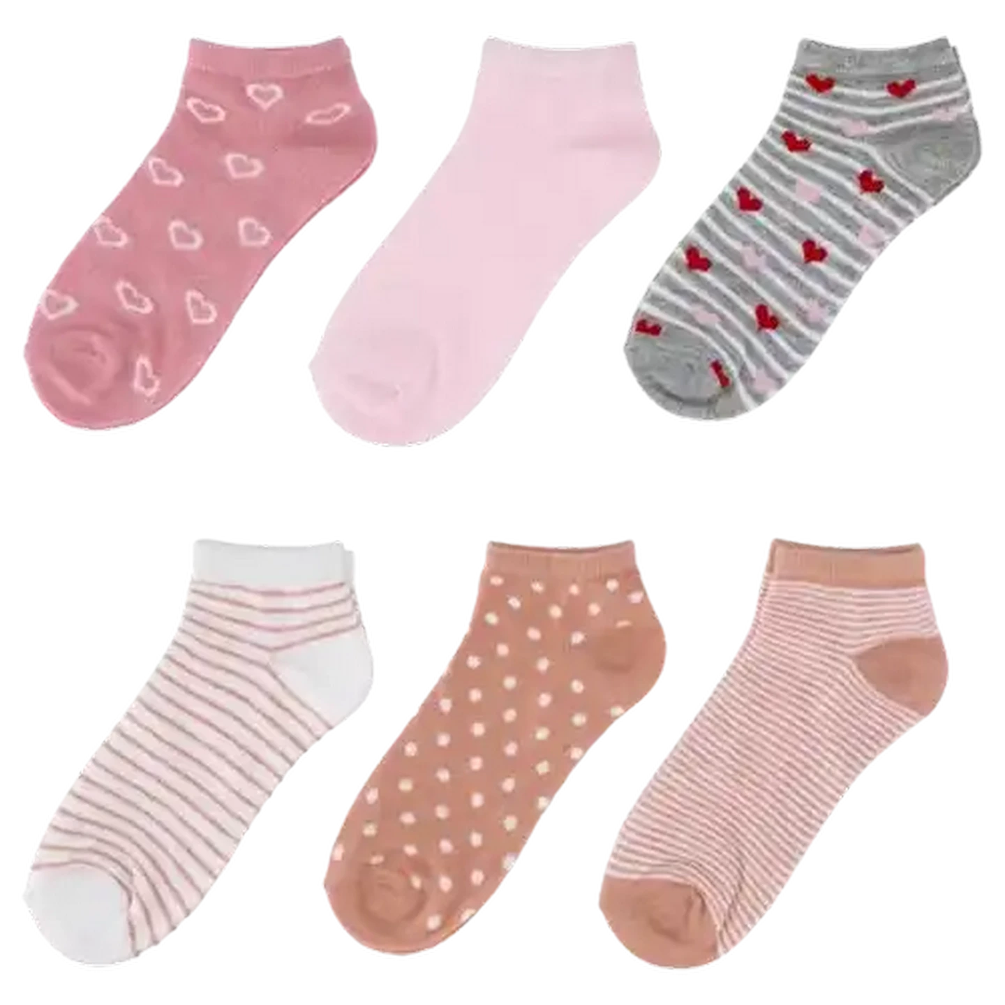 Image of Bare Basics Girls Large Low Cut Socks 12½ -3 ½ 3-Pack  (Design May Vary)