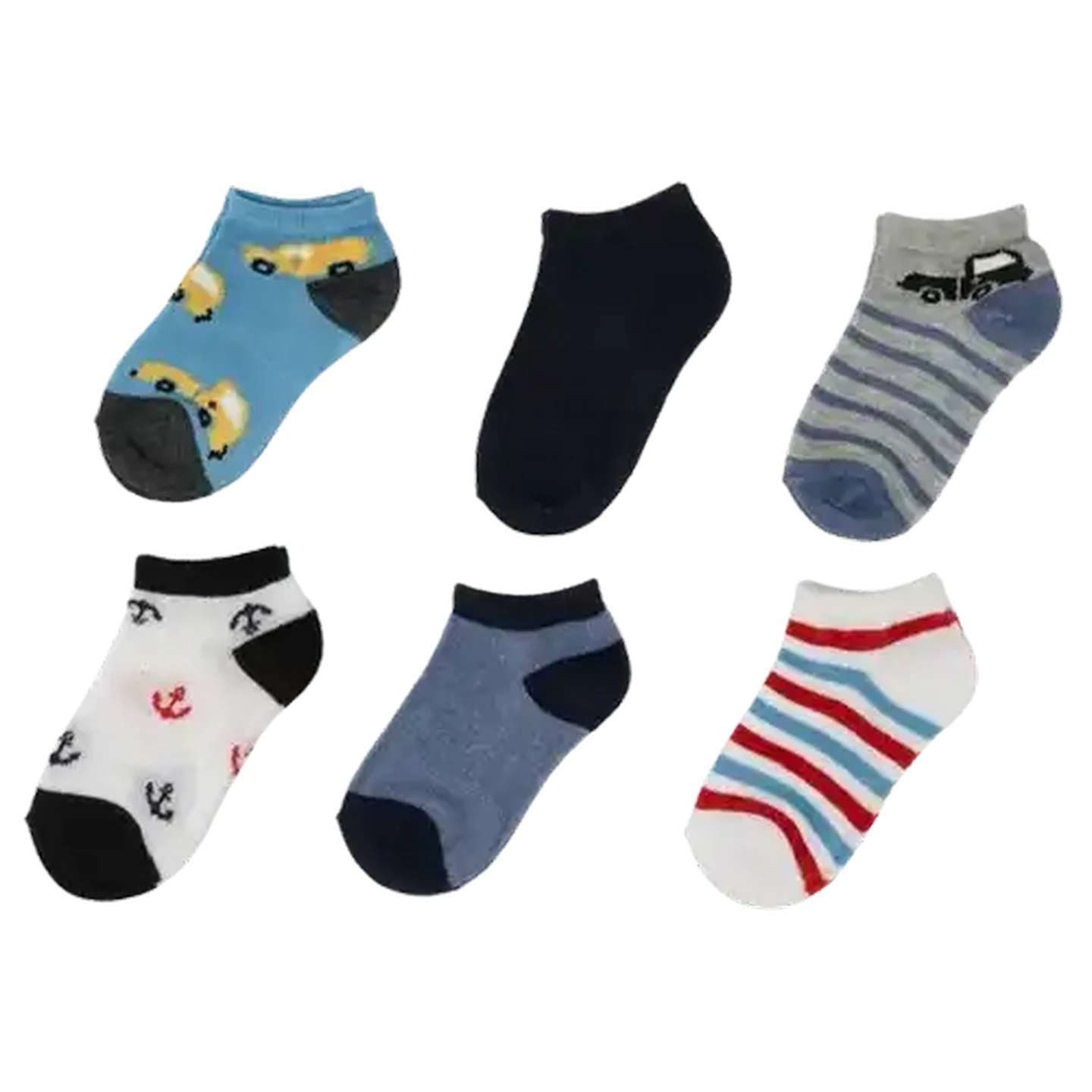 Image of Bare Basics Boys Small Low Cut Socks 6-8½ 3-Pack (Design May Vary)