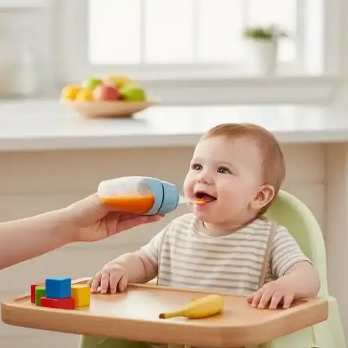 Image of Jolly Tots Silicone Feeder & Spoon 150ml (Colour May Vary)