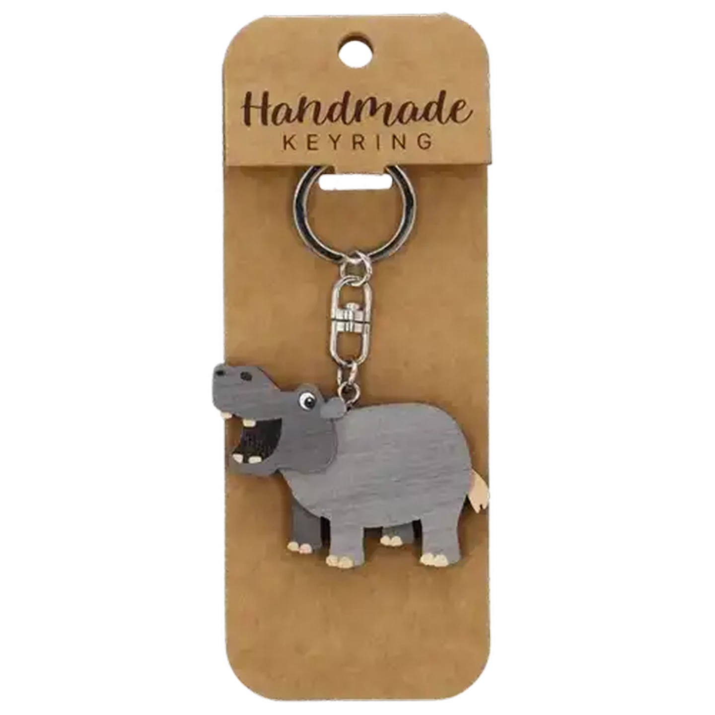 【Hippo】 Checkers Sixty60 | Shapiro Hippo Handmade Wood Keyring