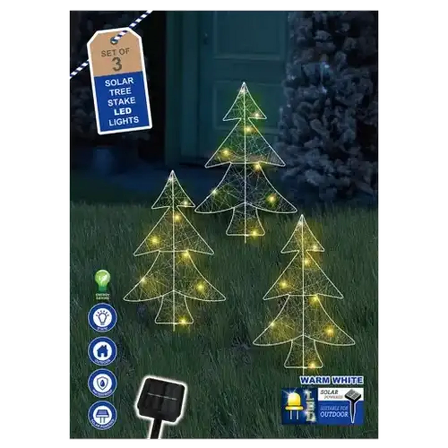 Image of Solar LED Christmas Tree 3 Piece 97cm